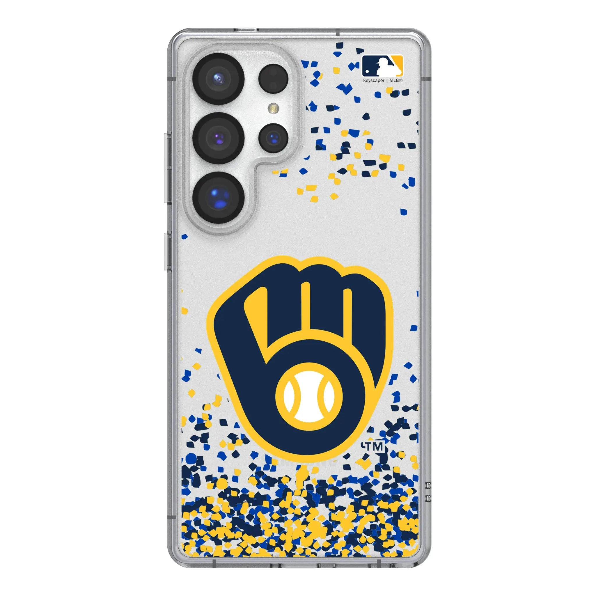 Milwaukee Brewers Confetti Galaxy Clear Phone Case for Samsung Galaxy#Device_Galaxy S25 Ultra