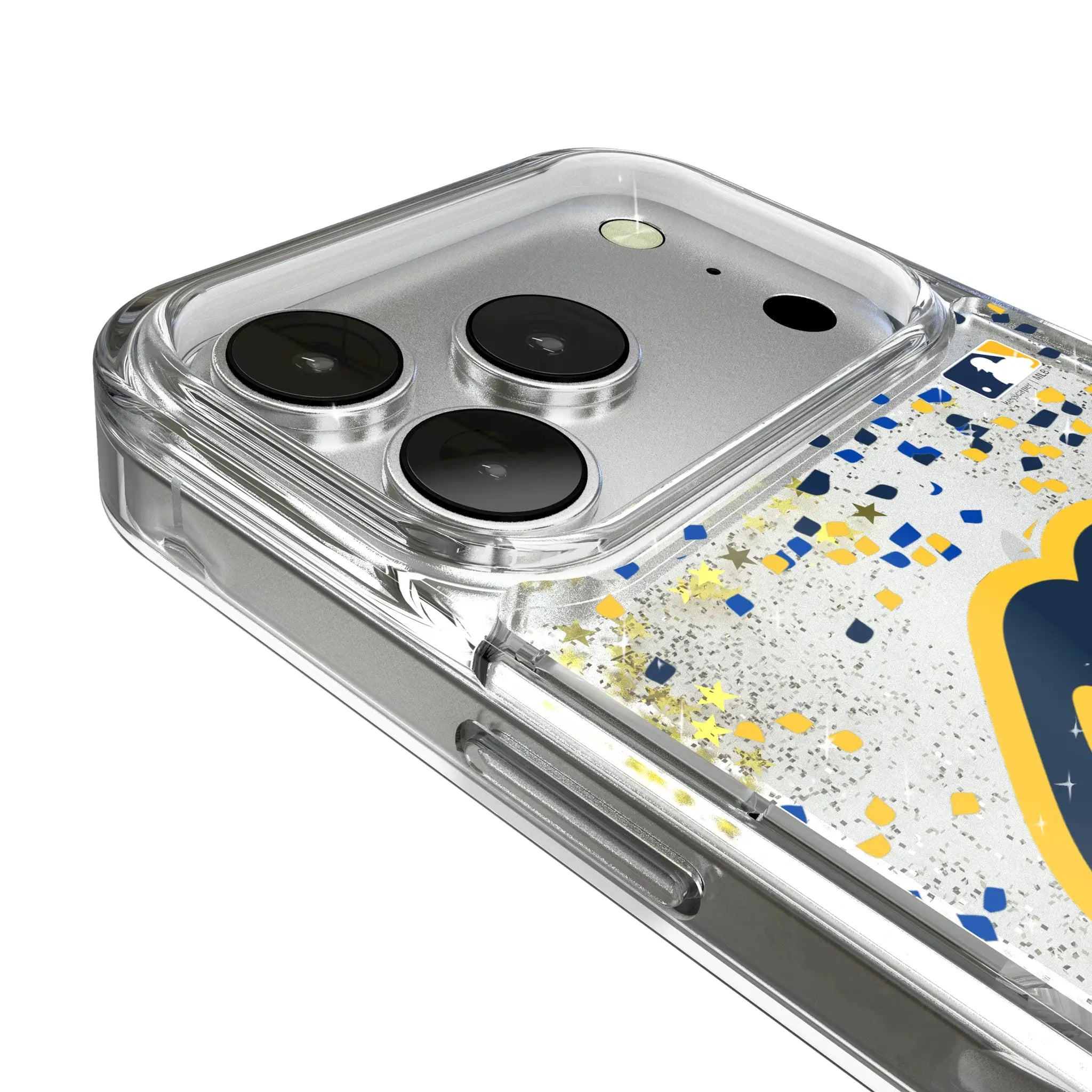 Milwaukee Brewers Confetti iPhone Glitter Phone Case for Apple iPhone - Detail