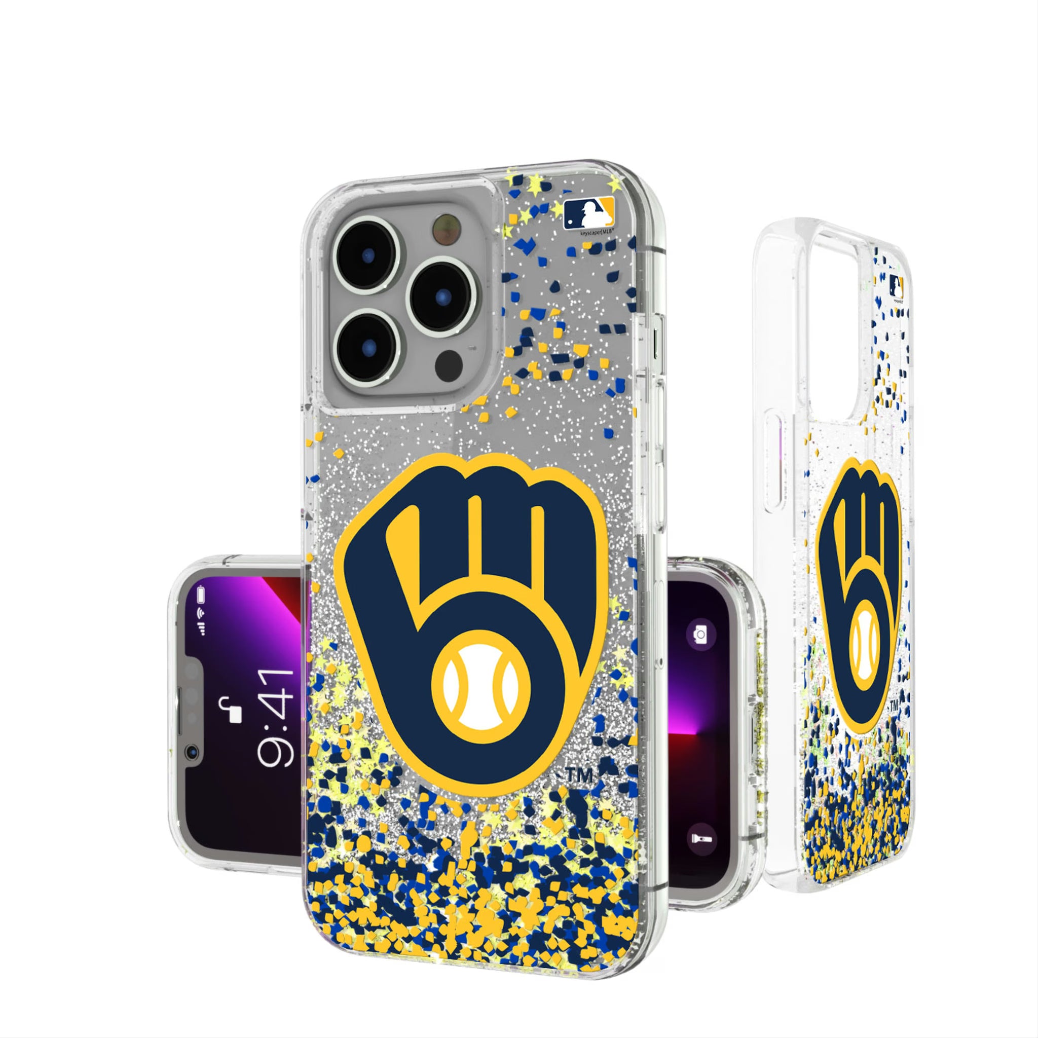 Milwaukee Brewers Confetti iPhone Glitter Phone Case for Apple iPhone