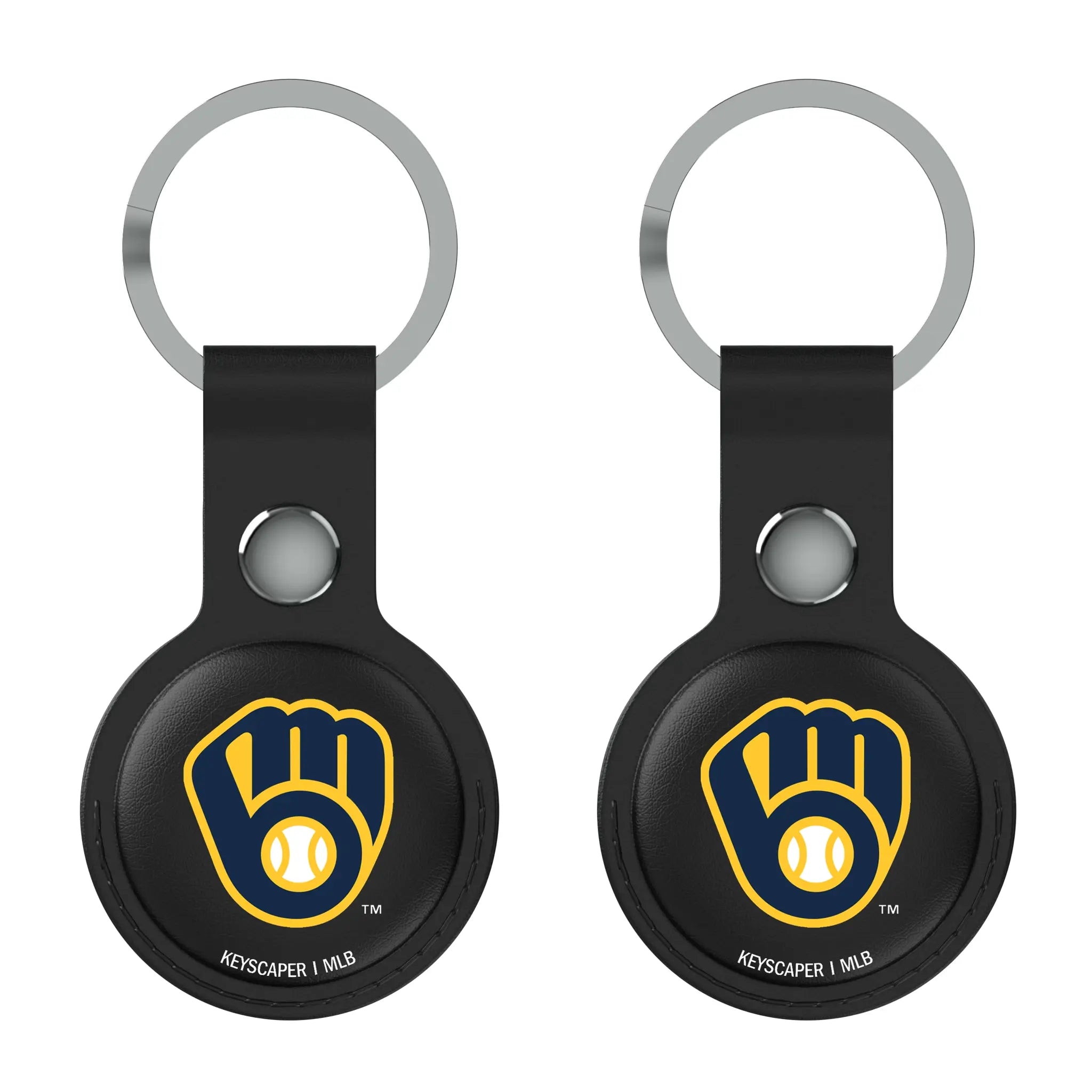 Milwaukee Brewers Insignia AirTag Black Airtag Holder 2-Pack
