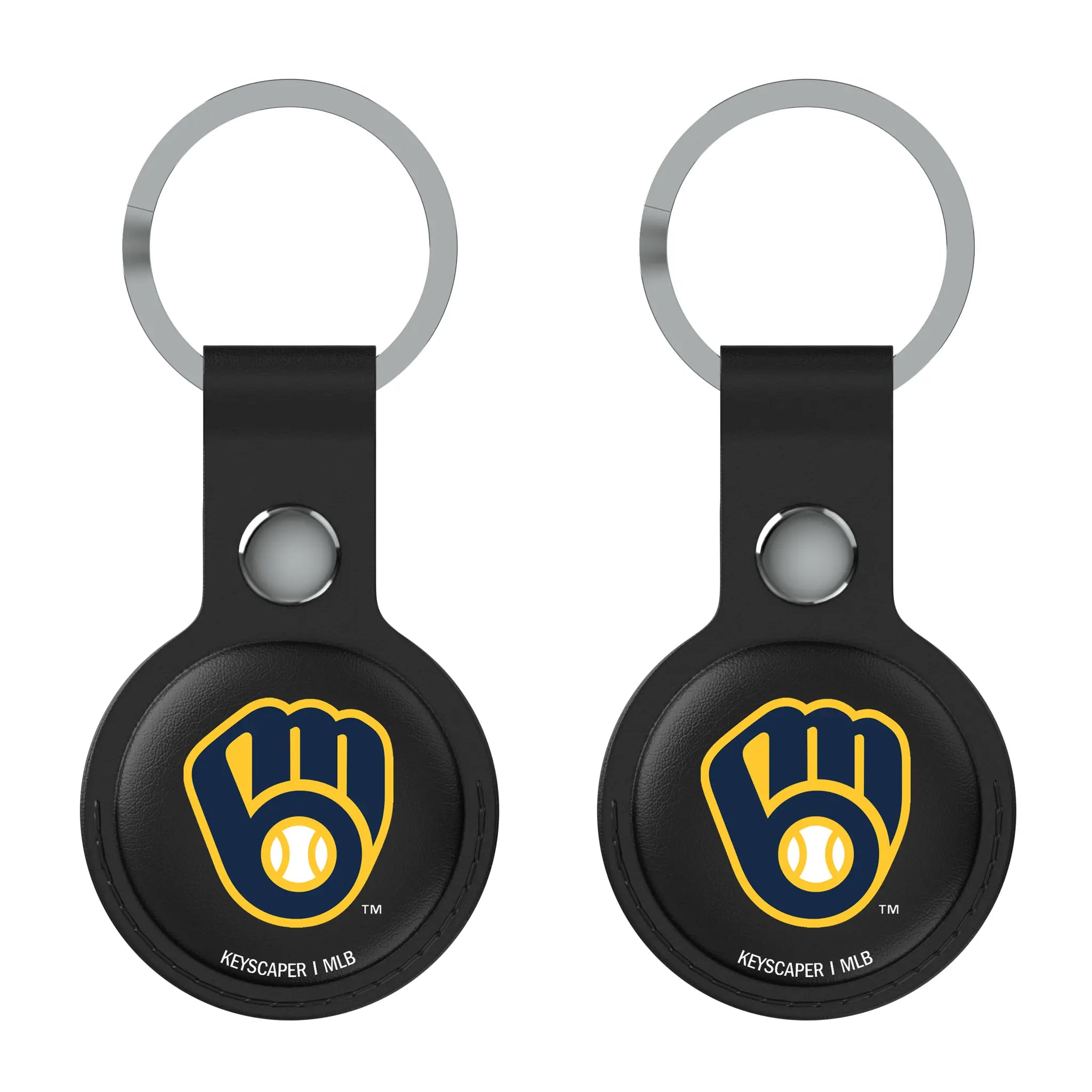 Milwaukee Brewers Insignia AirTag Black Airtag Holder 2-Pack
