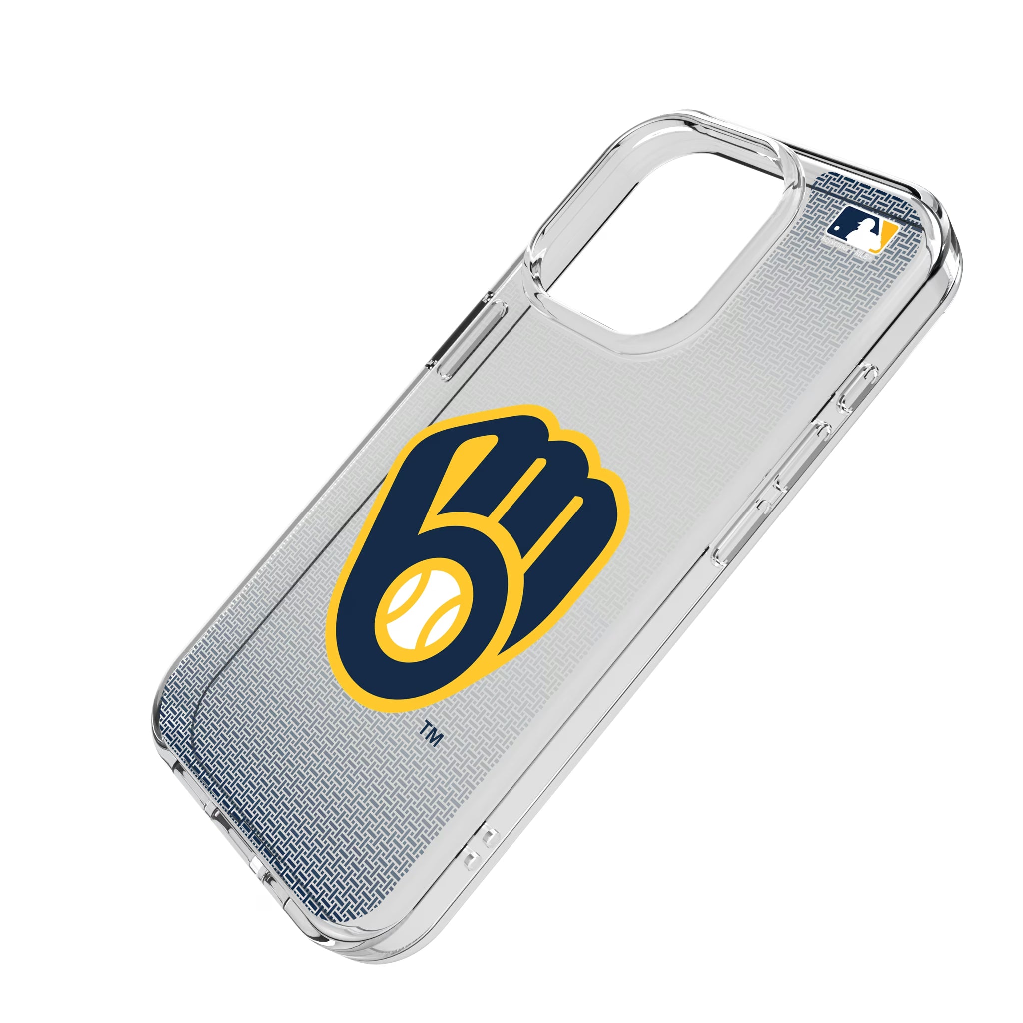 Milwaukee Brewers Linen iPhone Clear Phone Case for Apple iPhone - Isometric View