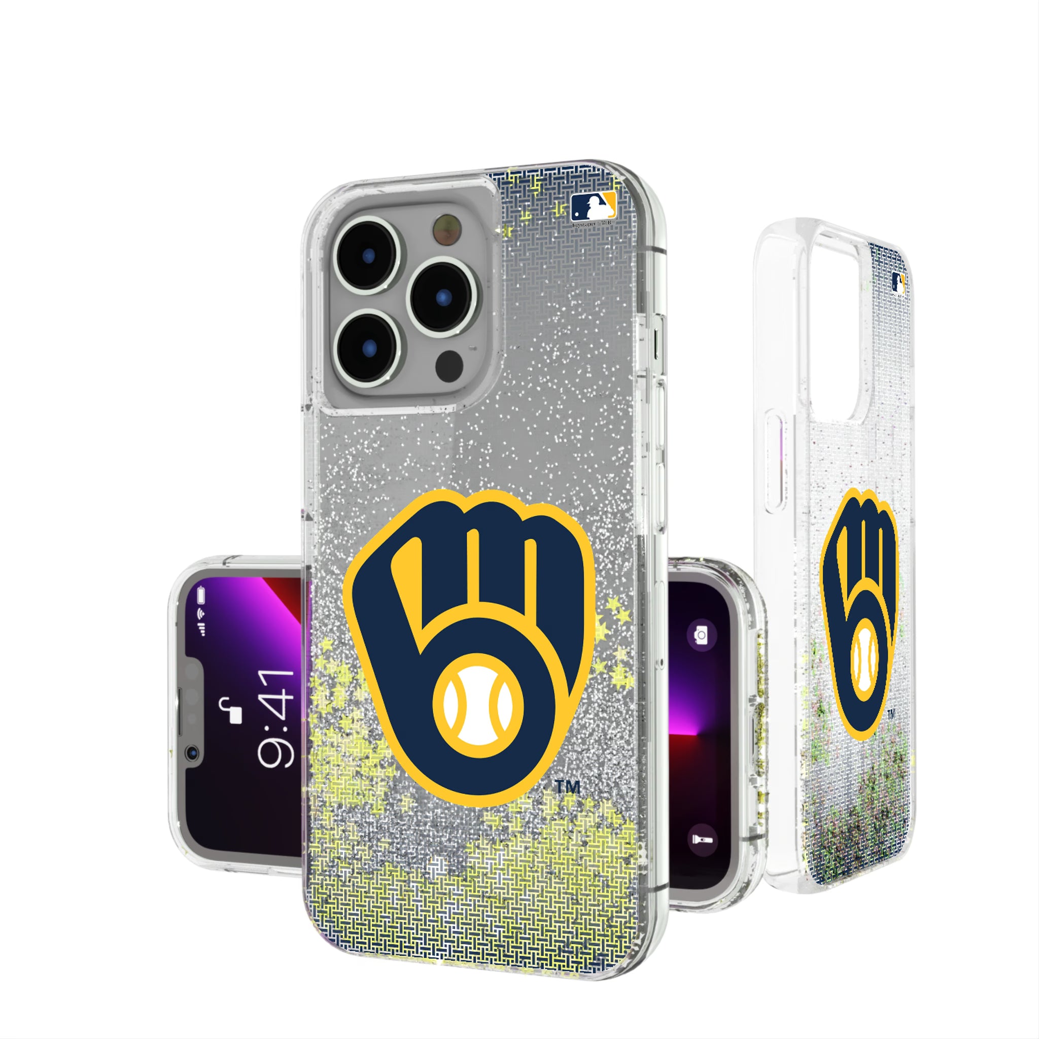 Milwaukee Brewers Linen iPhone Glitter Phone Case for Apple iPhone