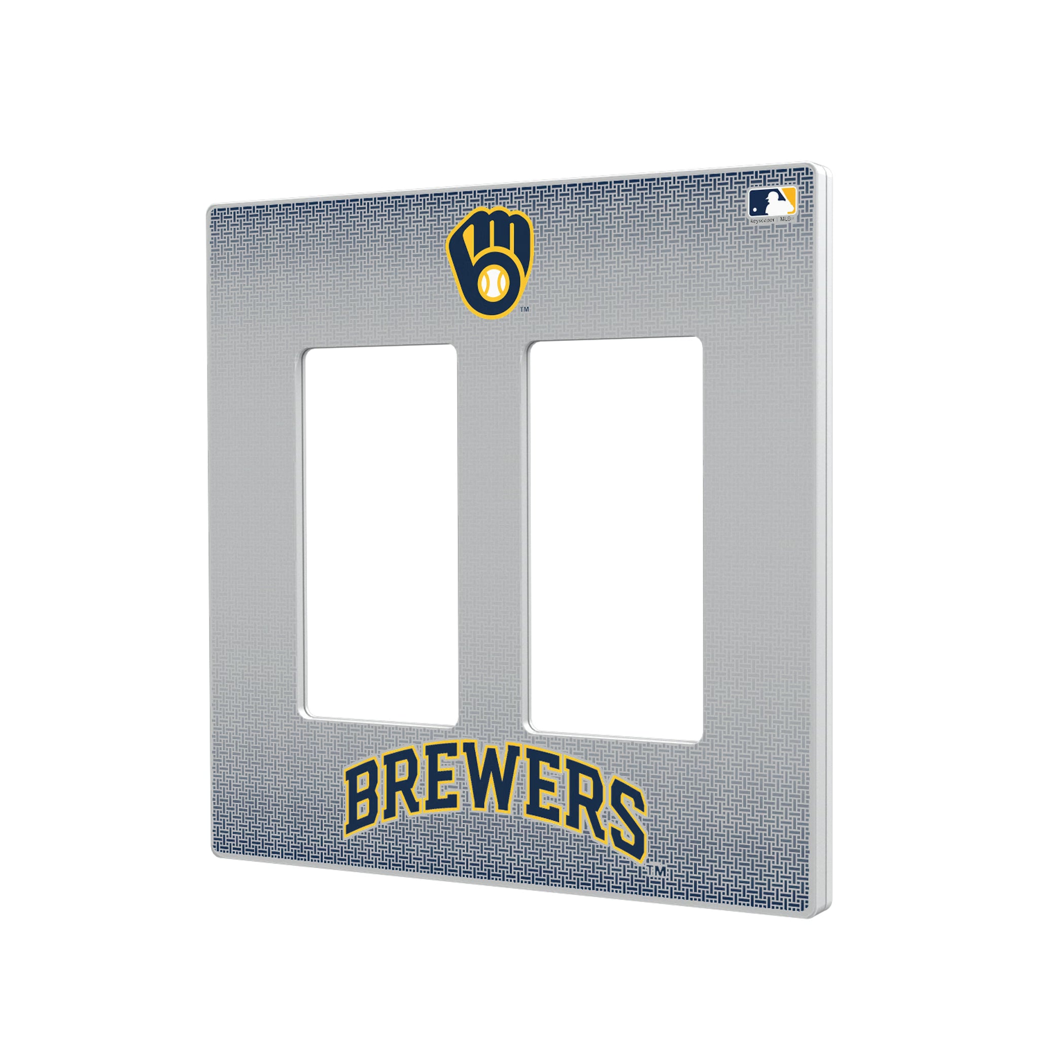Milwaukee Brewers Linen Hidden-Screw Light Switch Plate#Style_Double Rocker