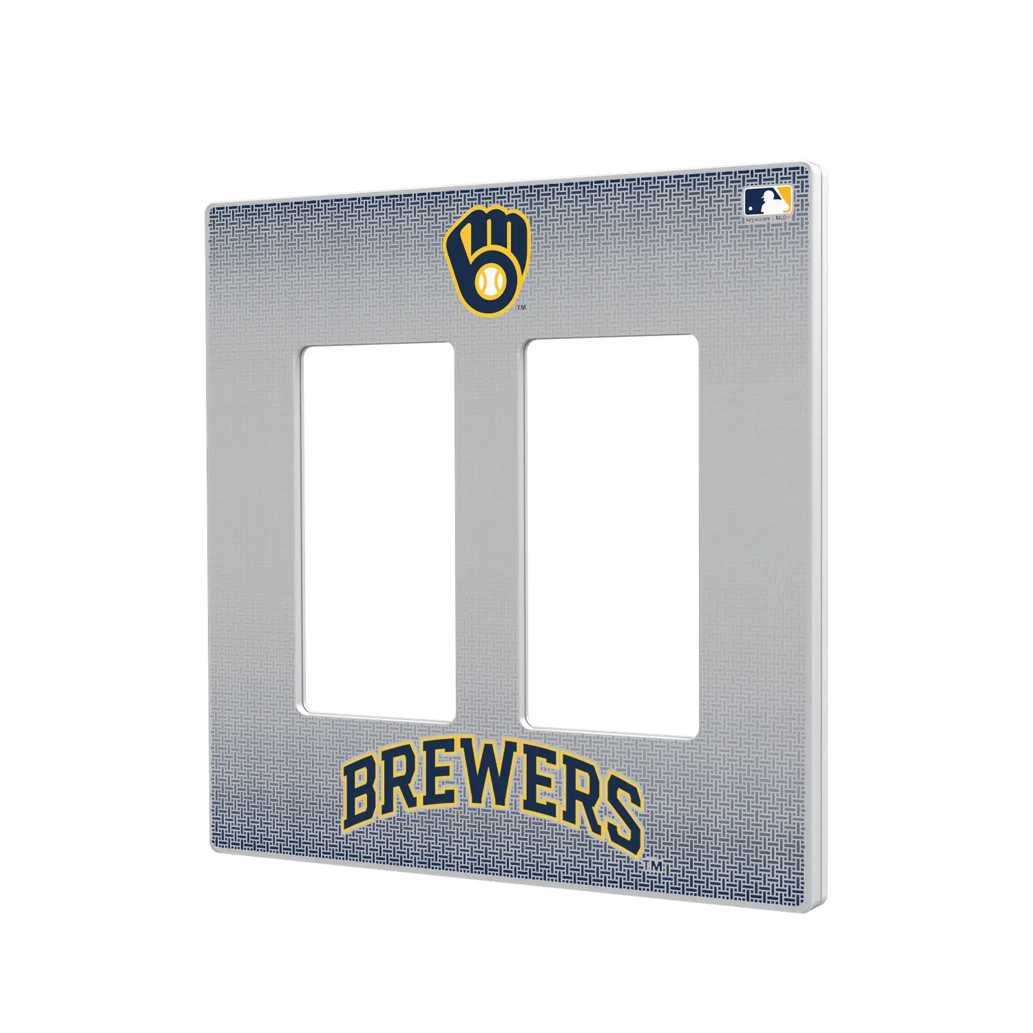 Milwaukee Brewers Linen Hidden-Screw Light Switch Plate#Style_Double Rocker