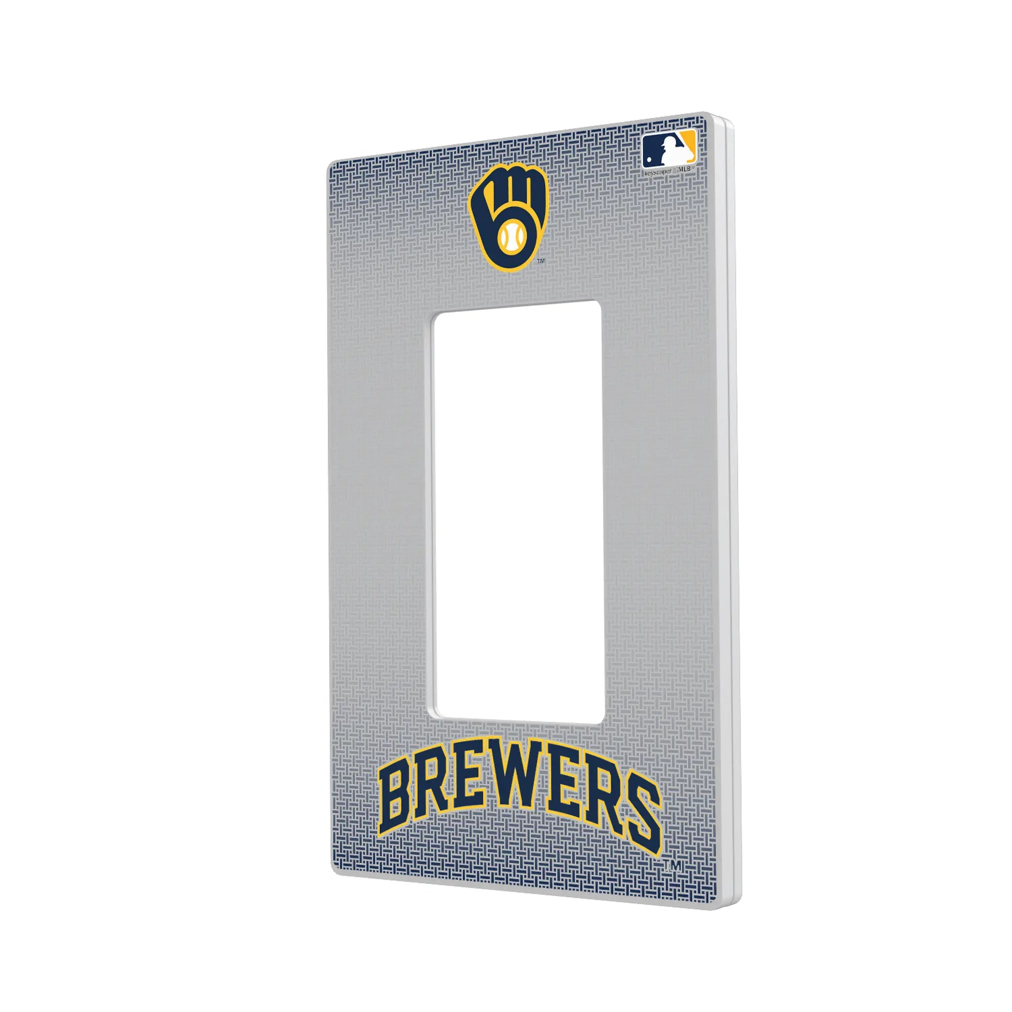Milwaukee Brewers Linen Hidden-Screw Light Switch Plate#Style_Single Rocker