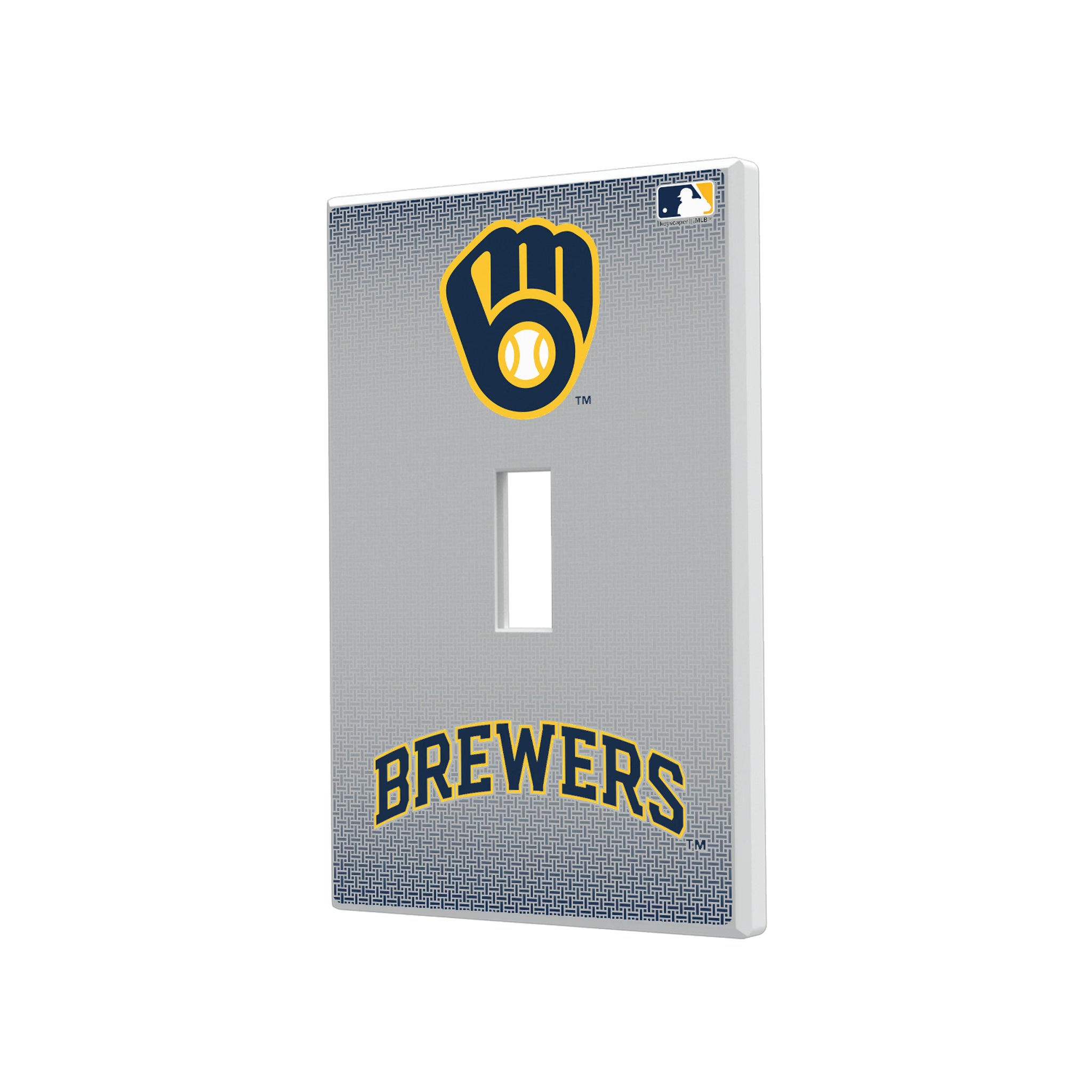 Milwaukee Brewers Linen Hidden-Screw Light Switch Plate#Style_Single Toggle
