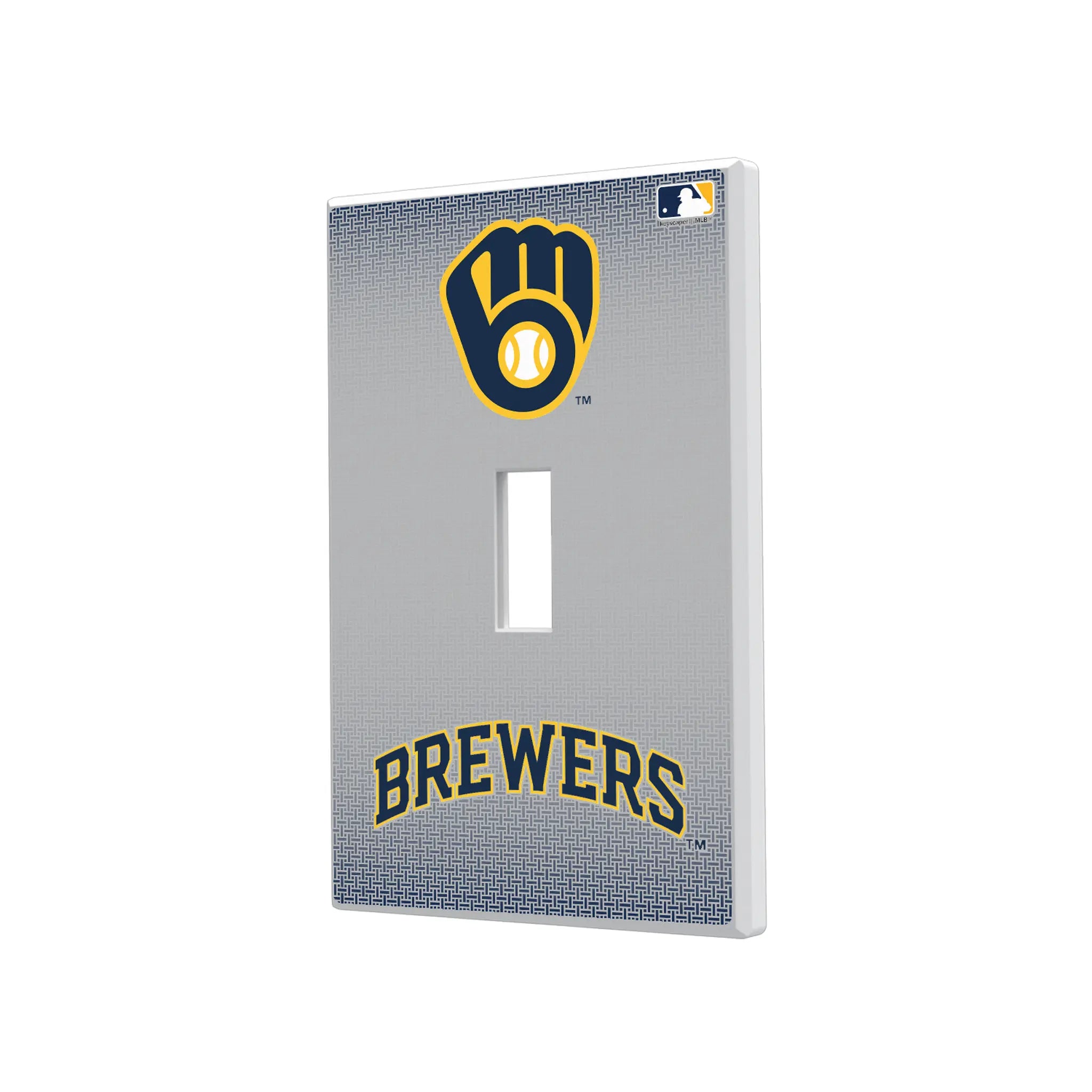Milwaukee Brewers Linen Hidden-Screw Light Switch Plate#Style_Single Toggle