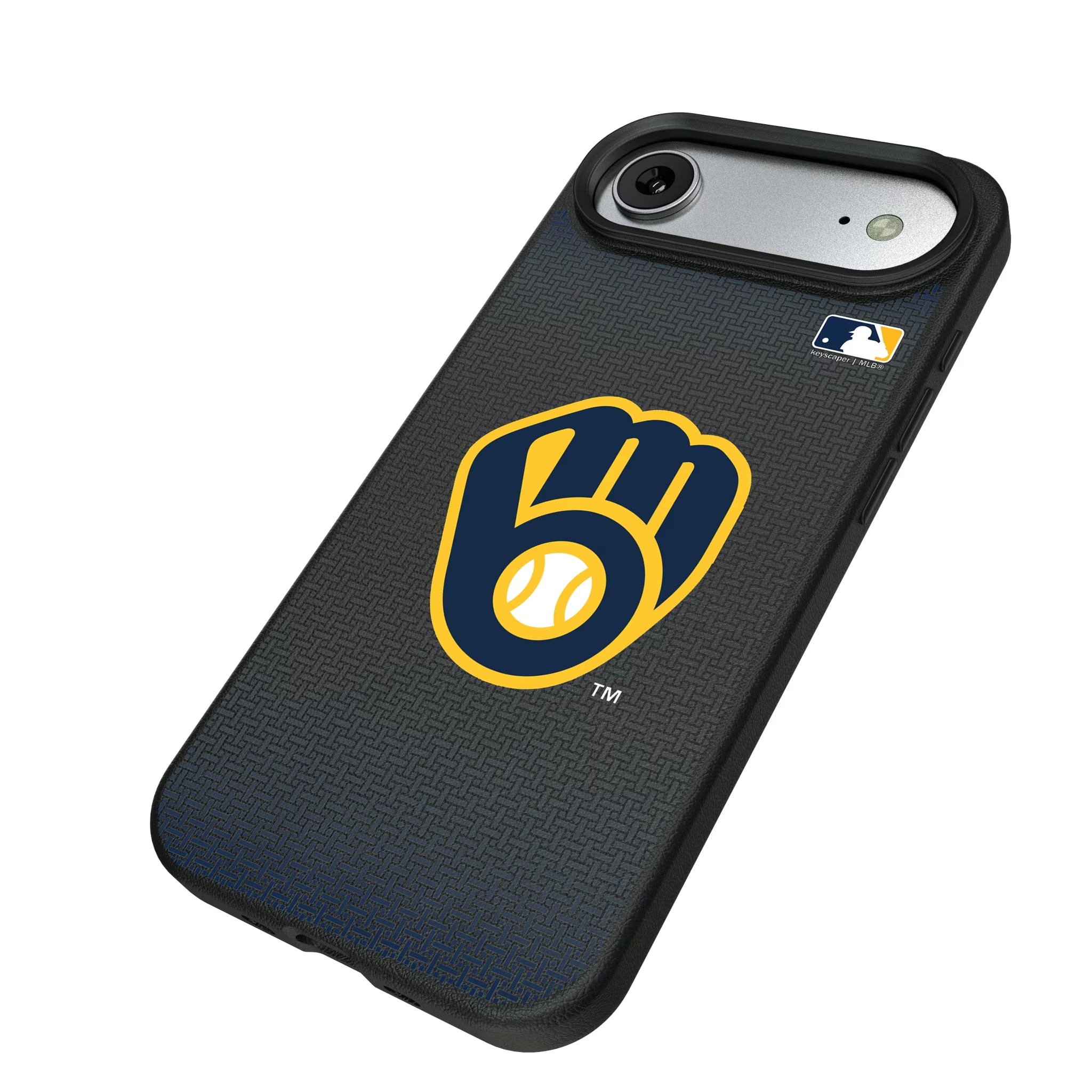 Milwaukee Brewers Linen iPhone MagSafe Compatible Phone Case for Apple iPhone - Isometric View#Device_iPhone Air