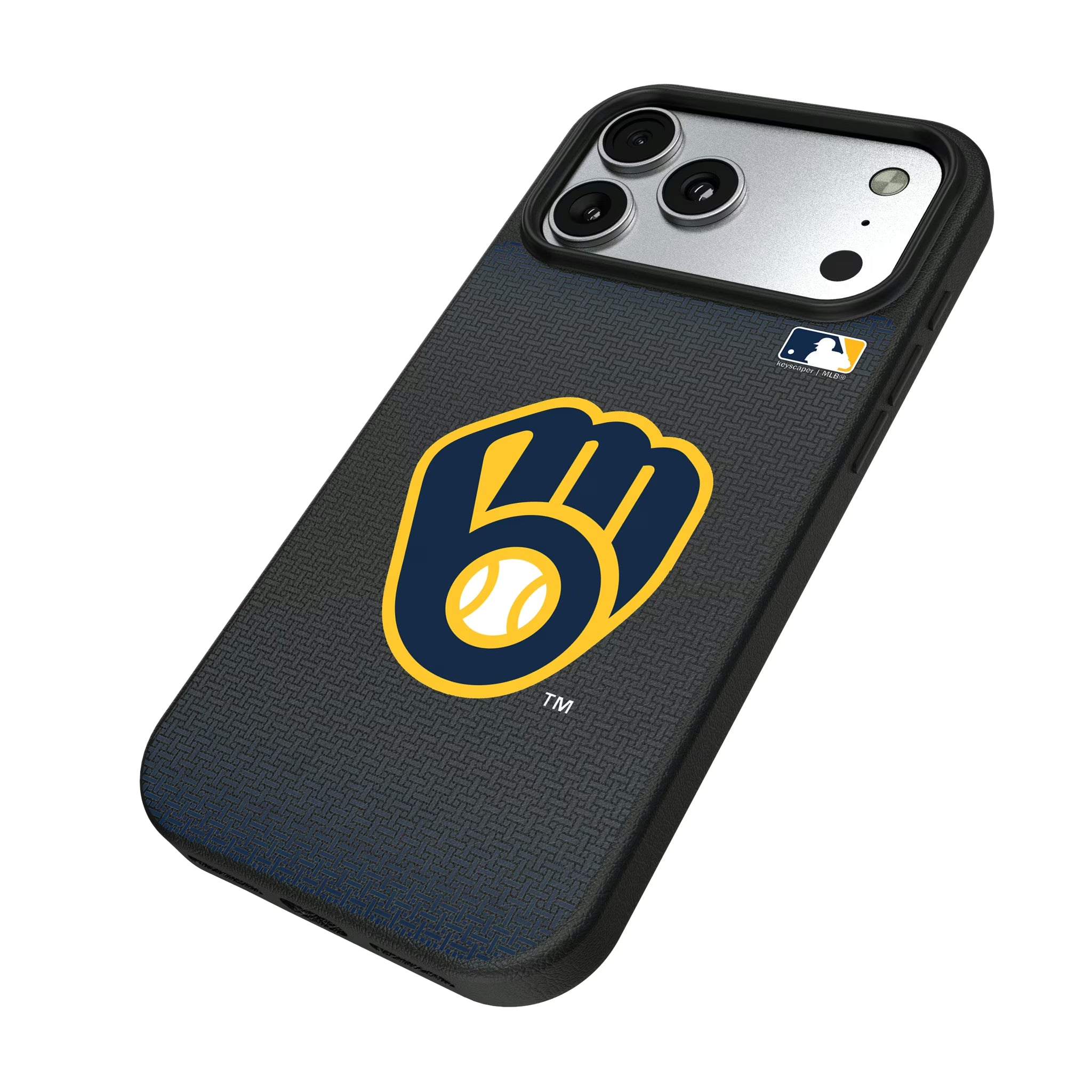 Milwaukee Brewers Linen iPhone MagSafe Compatible Phone Case for Apple iPhone - Isometric View#Device_iPhone 17 Pro Max