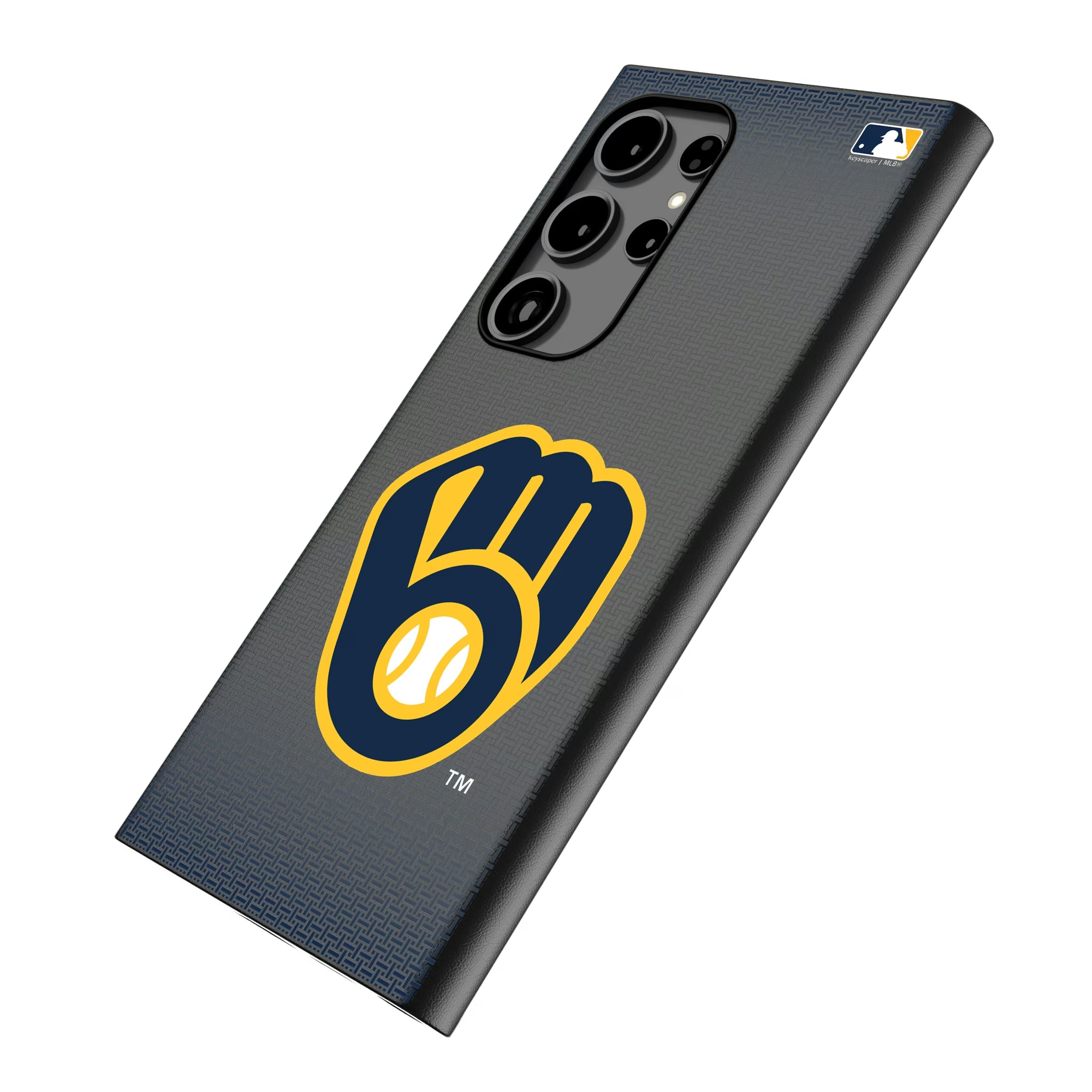 Milwaukee Brewers Linen Galaxy MagSafe Compatible Phone Case for Samsung Galaxy - Isometric View