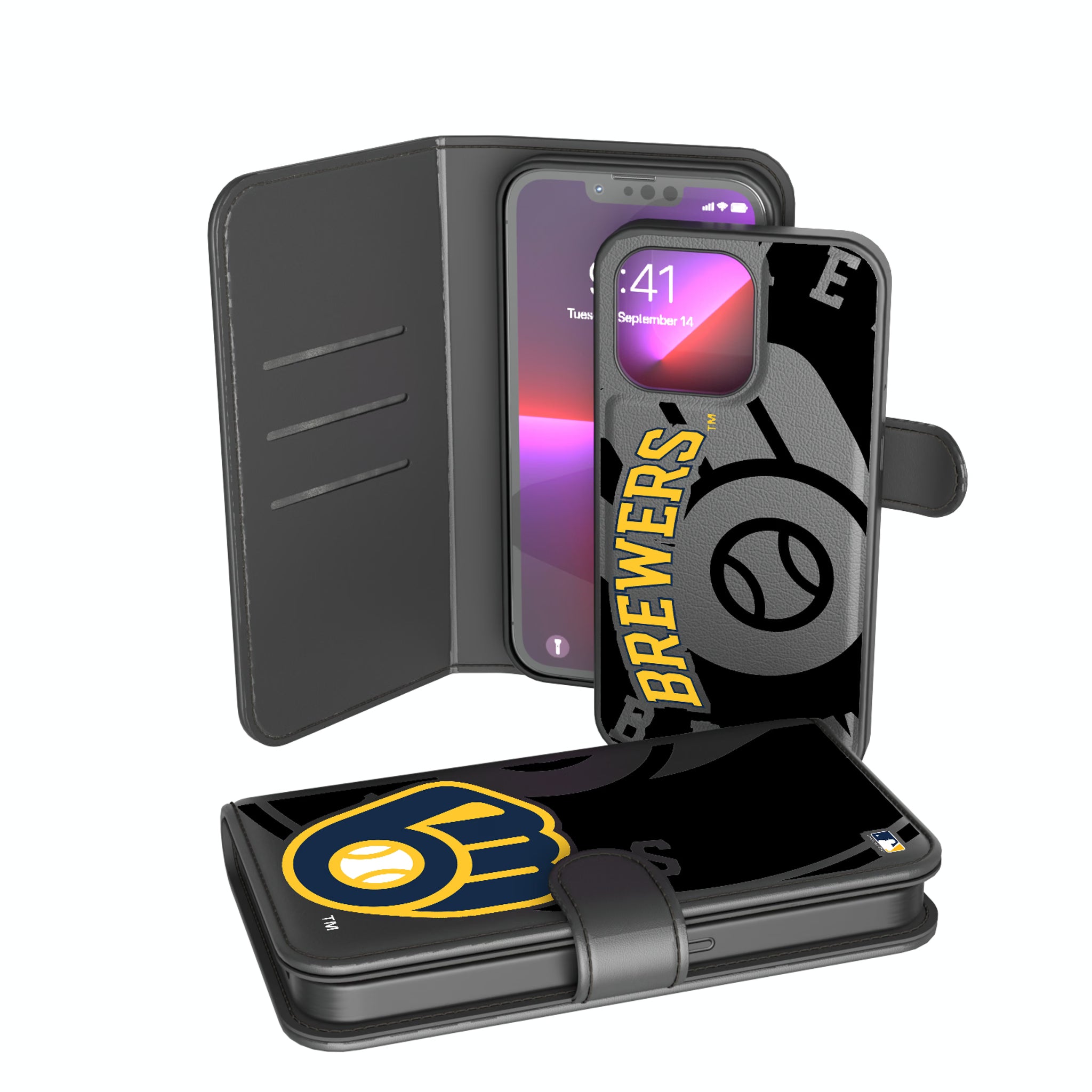 Milwaukee Brewers Monocolor Tilt iPhone Wallet Phone Case for Apple iPhone