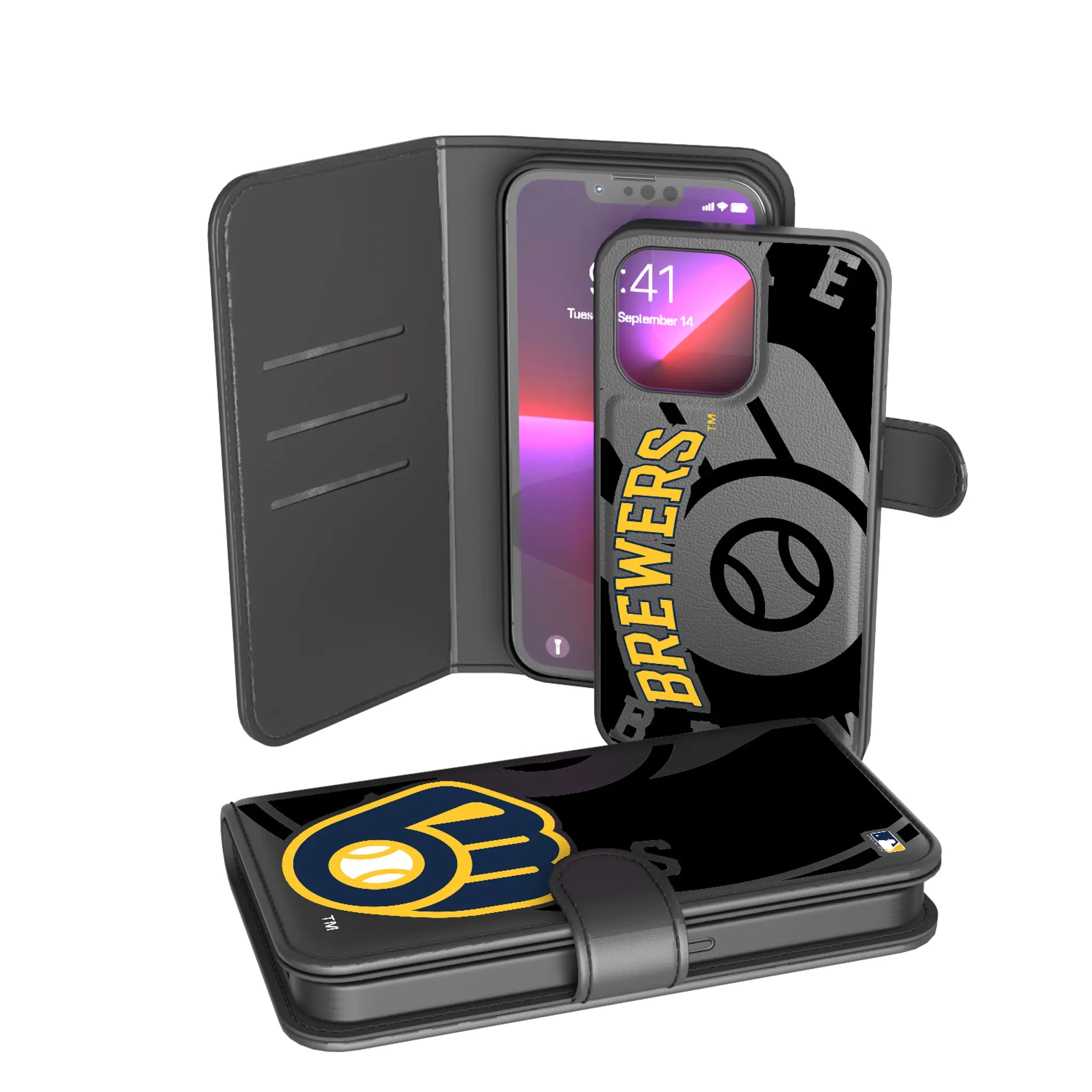 Milwaukee Brewers Monocolor Tilt iPhone Wallet Phone Case for Apple iPhone
