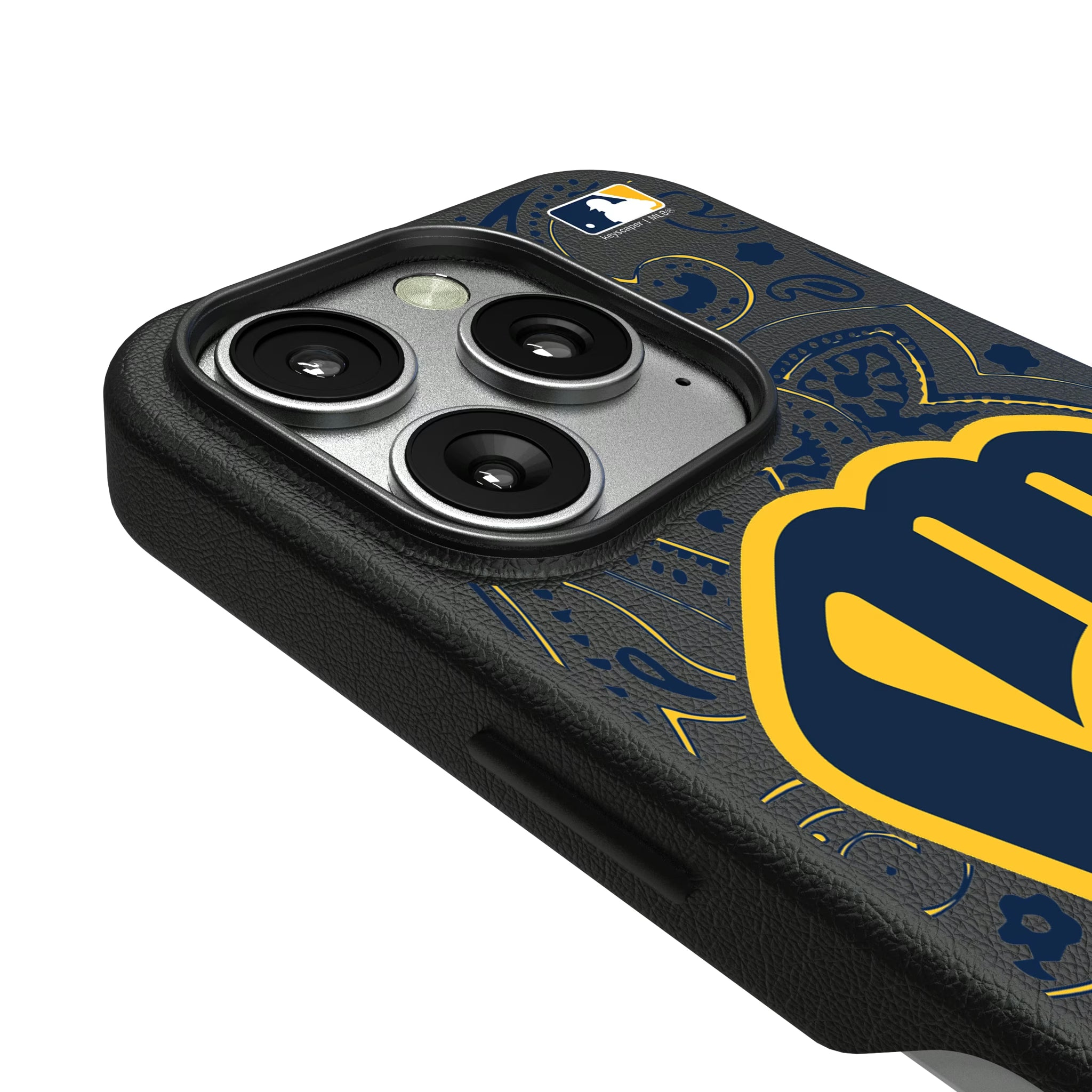 Milwaukee Brewers Paisley iPhone MagSafe Compatible Phone Case for Apple iPhone - Detail