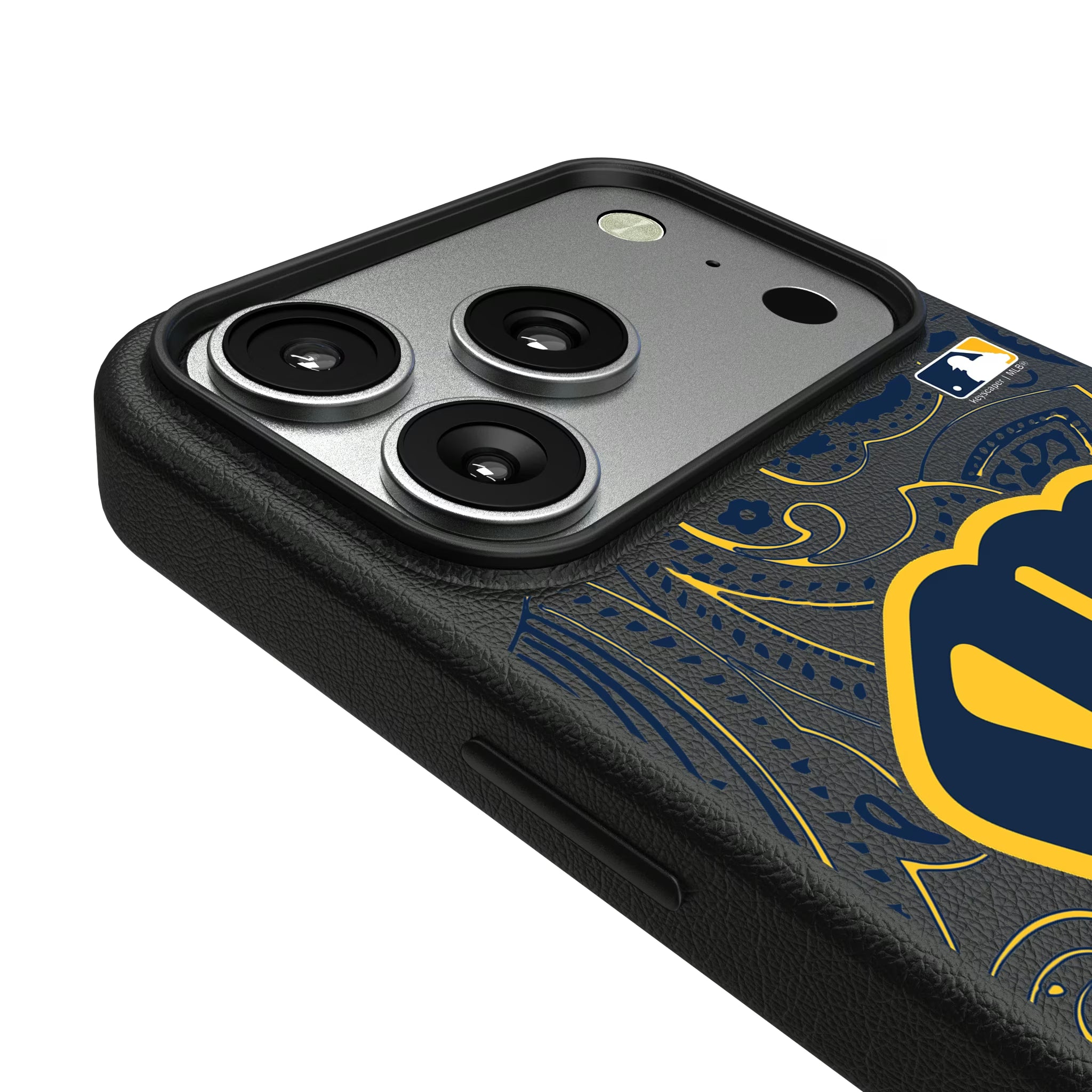 Milwaukee Brewers Paisley iPhone MagSafe Compatible Phone Case for Apple iPhone - Detail#Device_iPhone 17 Pro