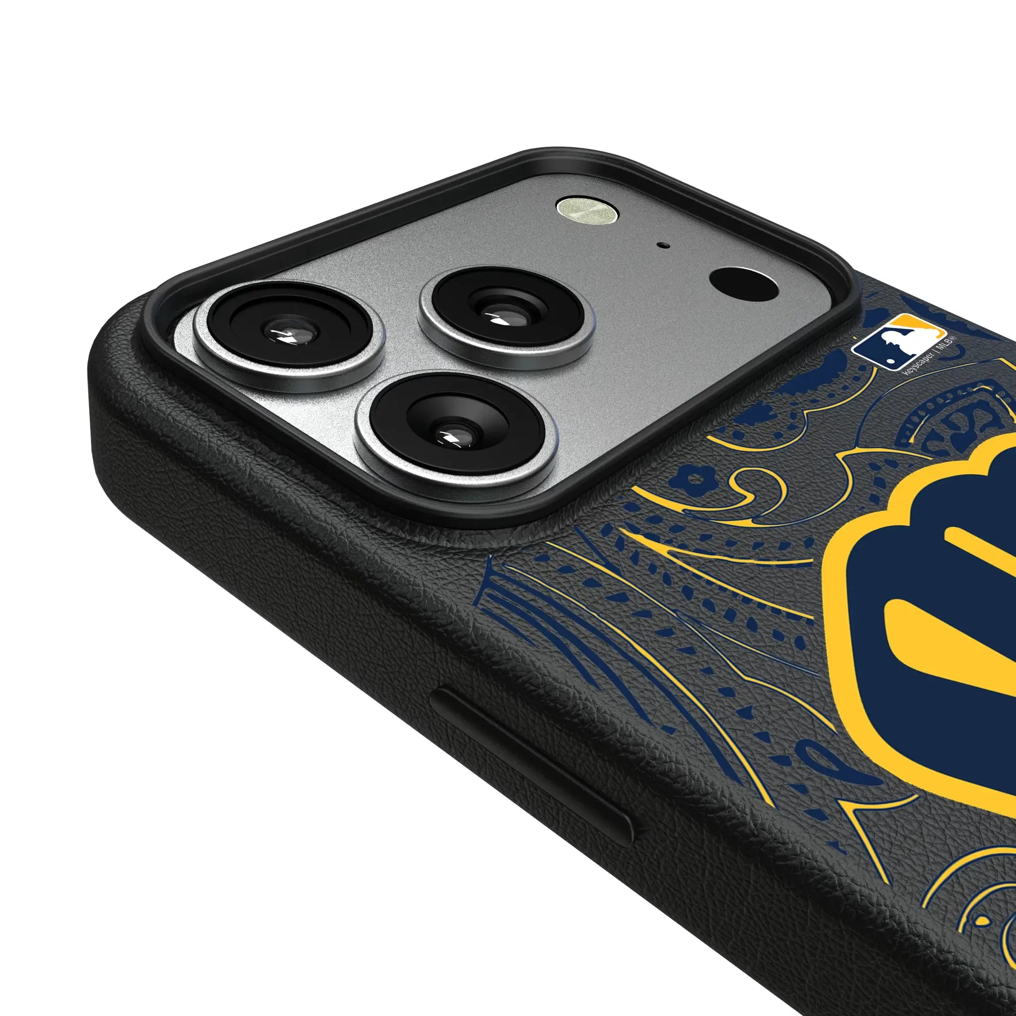 Milwaukee Brewers Paisley iPhone MagSafe Compatible Phone Case for Apple iPhone - Detail#Device_iPhone 17 Pro