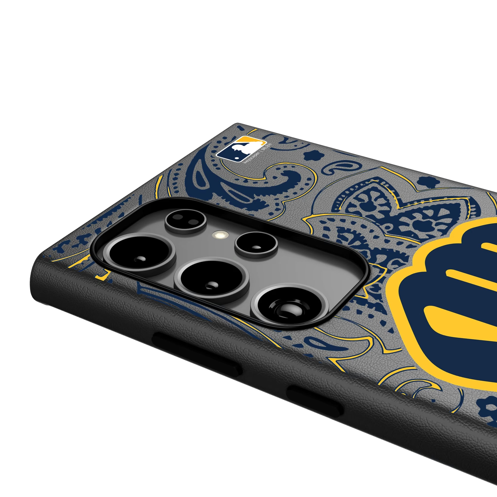 Milwaukee Brewers Paisley Galaxy MagSafe Compatible Phone Case for Samsung Galaxy - Detail