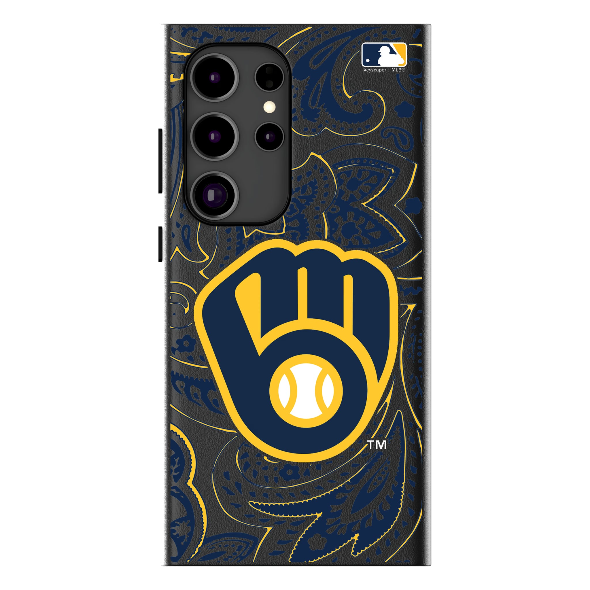 Milwaukee Brewers Paisley Galaxy MagSafe Compatible Phone Case for Samsung Galaxy