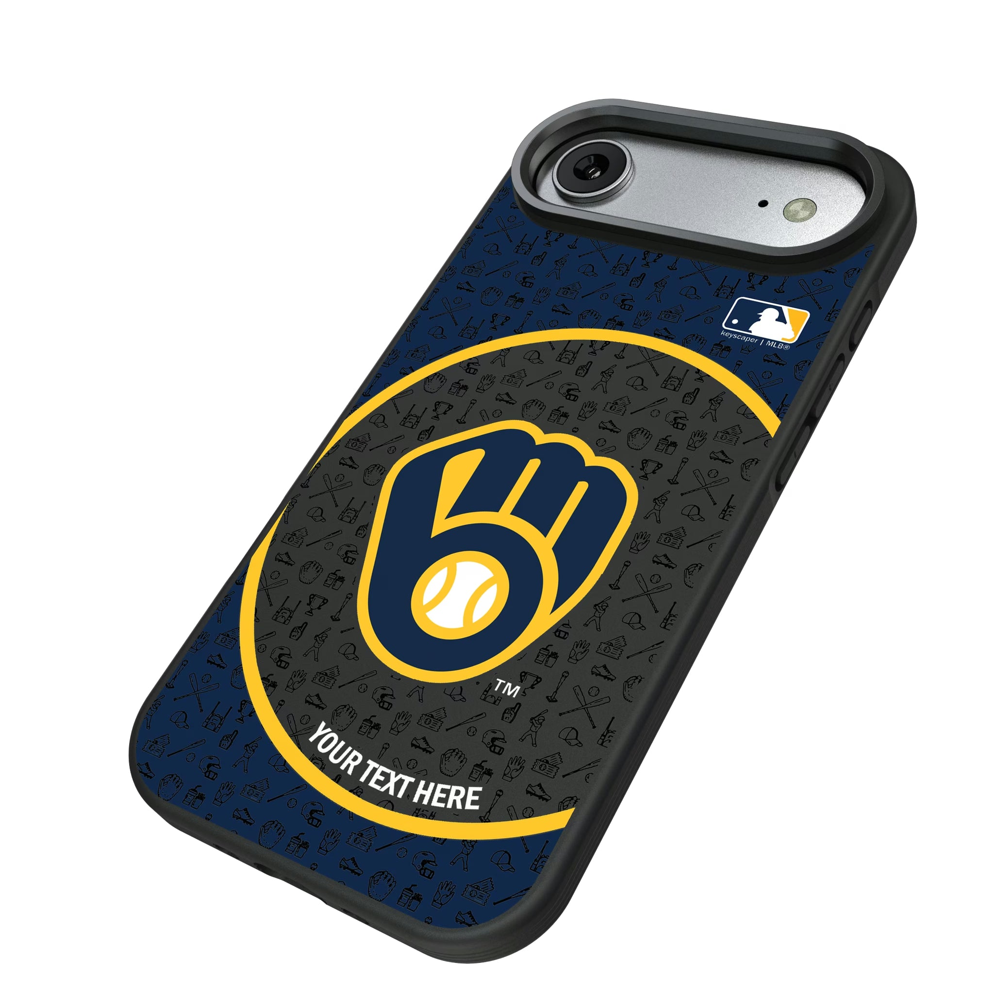 Milwaukee Brewers Personalized Circle iPhone Bump Phone Case for Apple iPhone - Isometric View#Device_iPhone Air