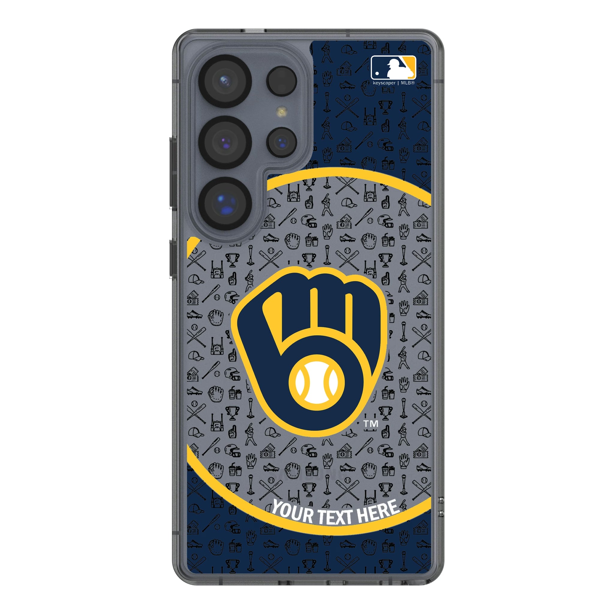 Milwaukee Brewers Personalized Circle Galaxy Clear Phone Case for Samsung Galaxy