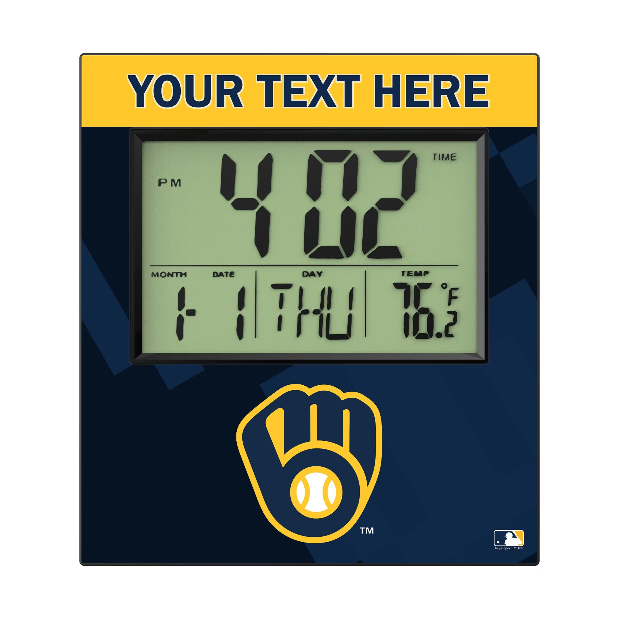 Milwaukee Brewers Personalized Color Block Wall Clock