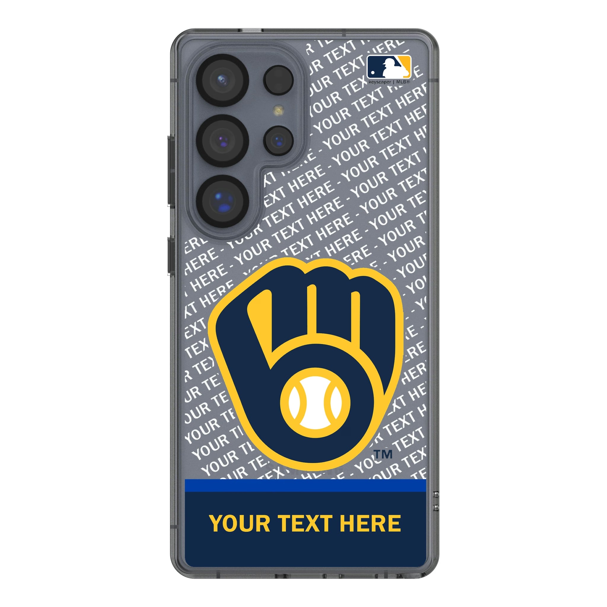 Milwaukee Brewers Personalized EndZone Plus Galaxy Clear Phone Case for Samsung Galaxy