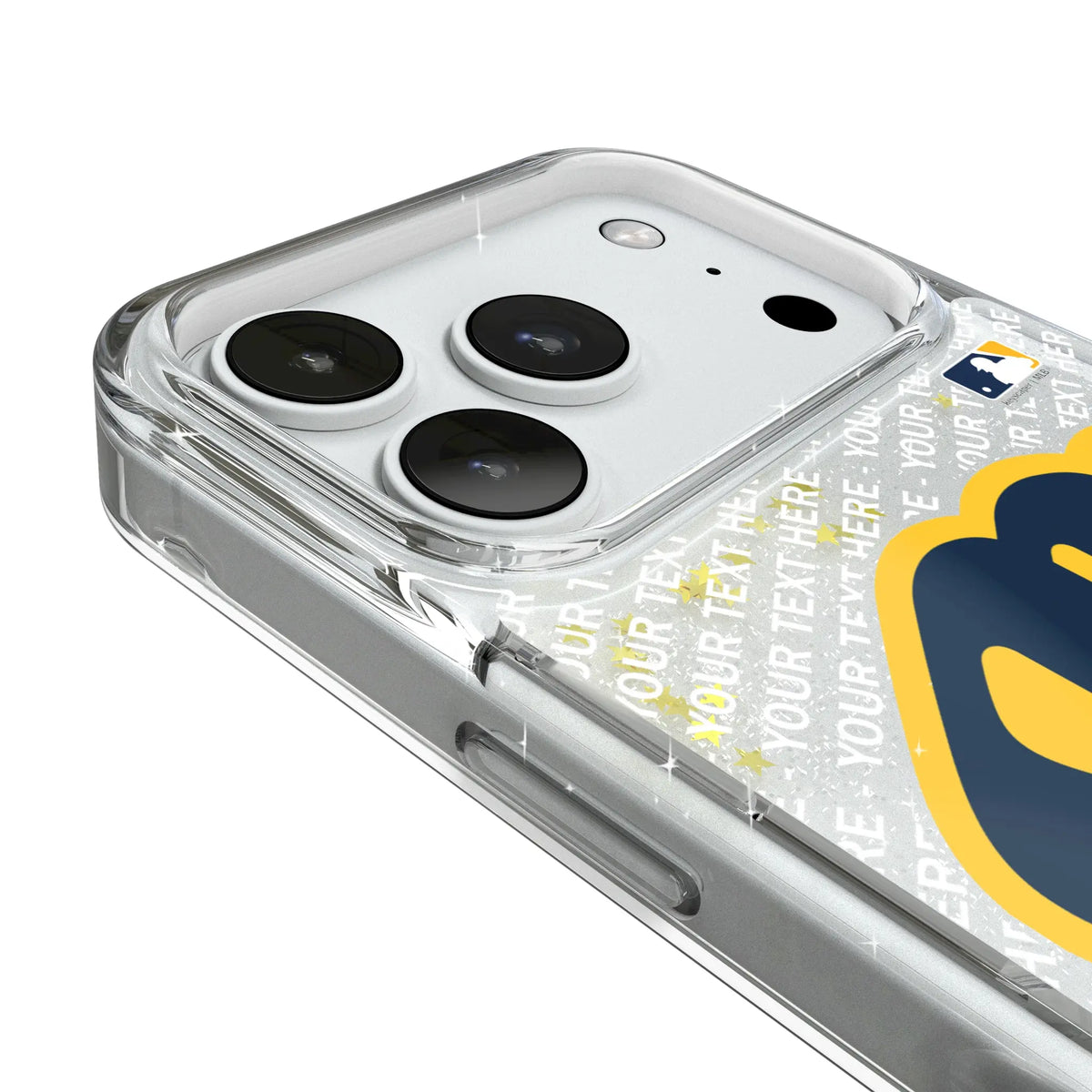 Milwaukee Brewers Personalized EndZone Plus iPhone Glitter Phone Case for Apple iPhone - Detail#Device_iPhone 18 Pro