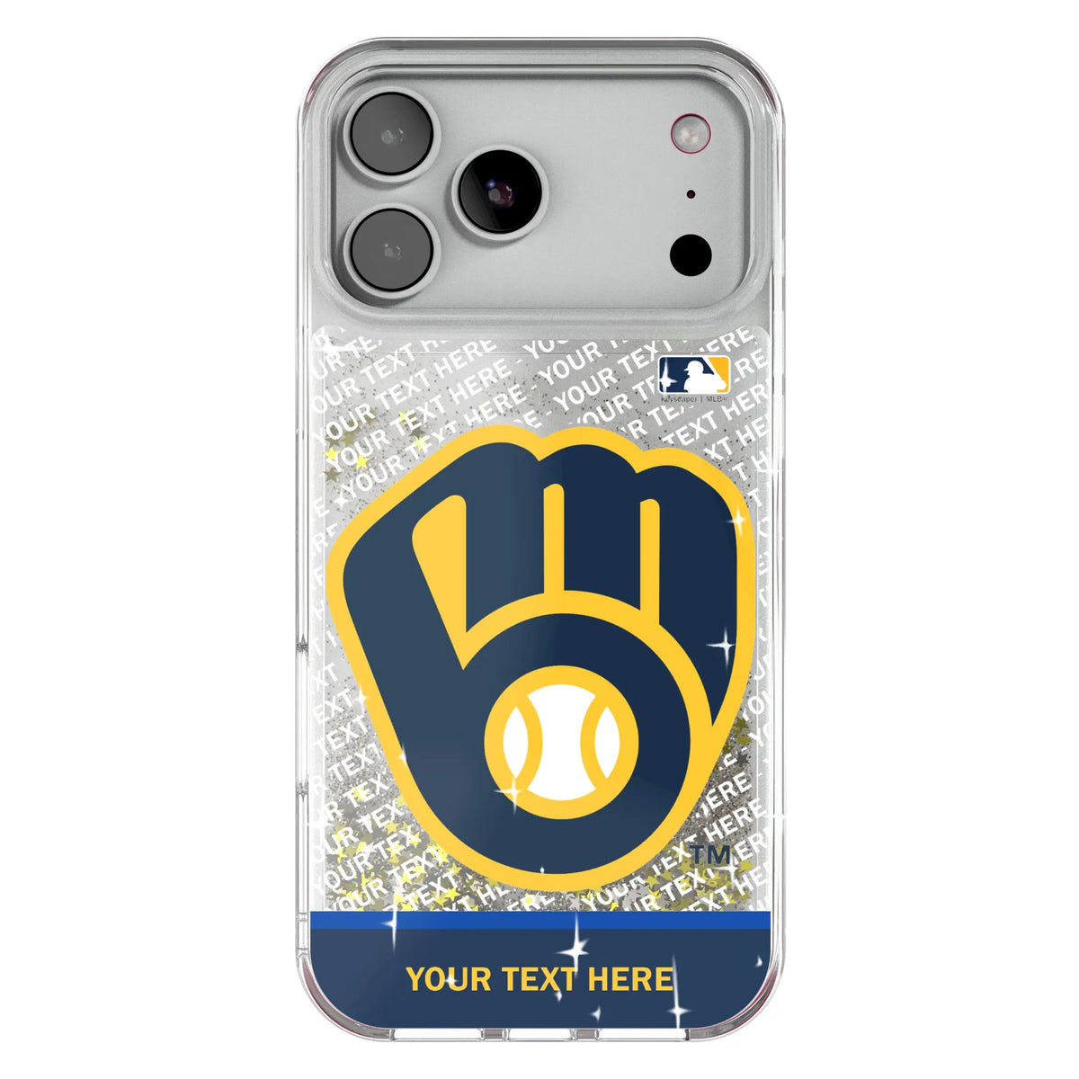 Milwaukee Brewers Personalized EndZone Plus Glitter Phone Case for Apple iPhone