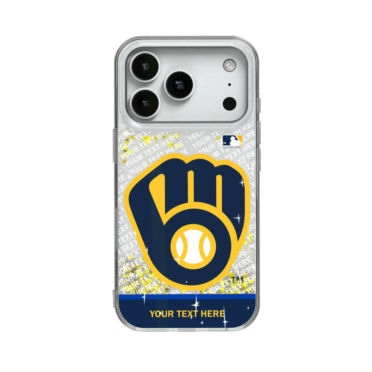 Milwaukee Brewers Personalized EndZone Plus Glitter Phone Case for Apple iPhone