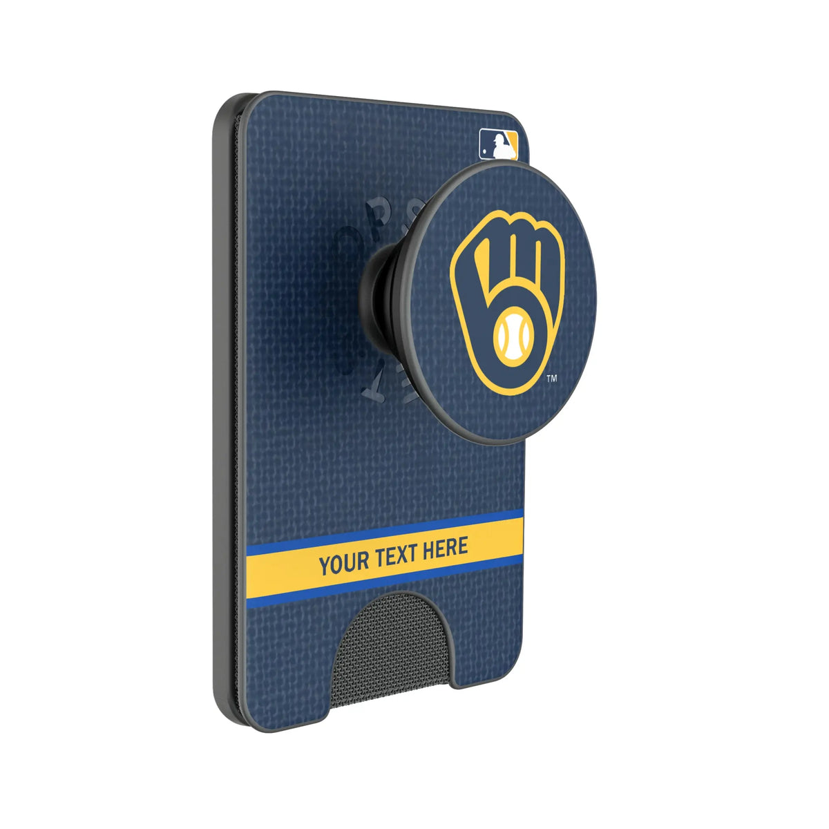 Milwaukee Brewers Personalized Endzone Solid Popsockets Wallet Magnetic