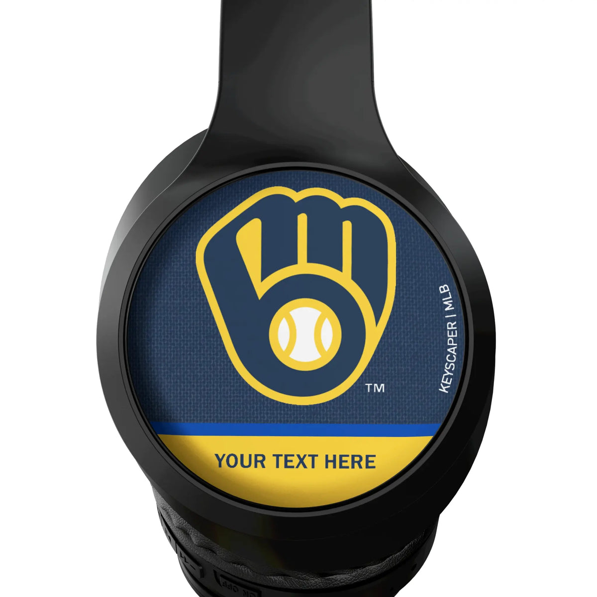 Milwaukee Brewers Personalized Endzone Solid Wireless Over-Ear Headphones With Case - Detail