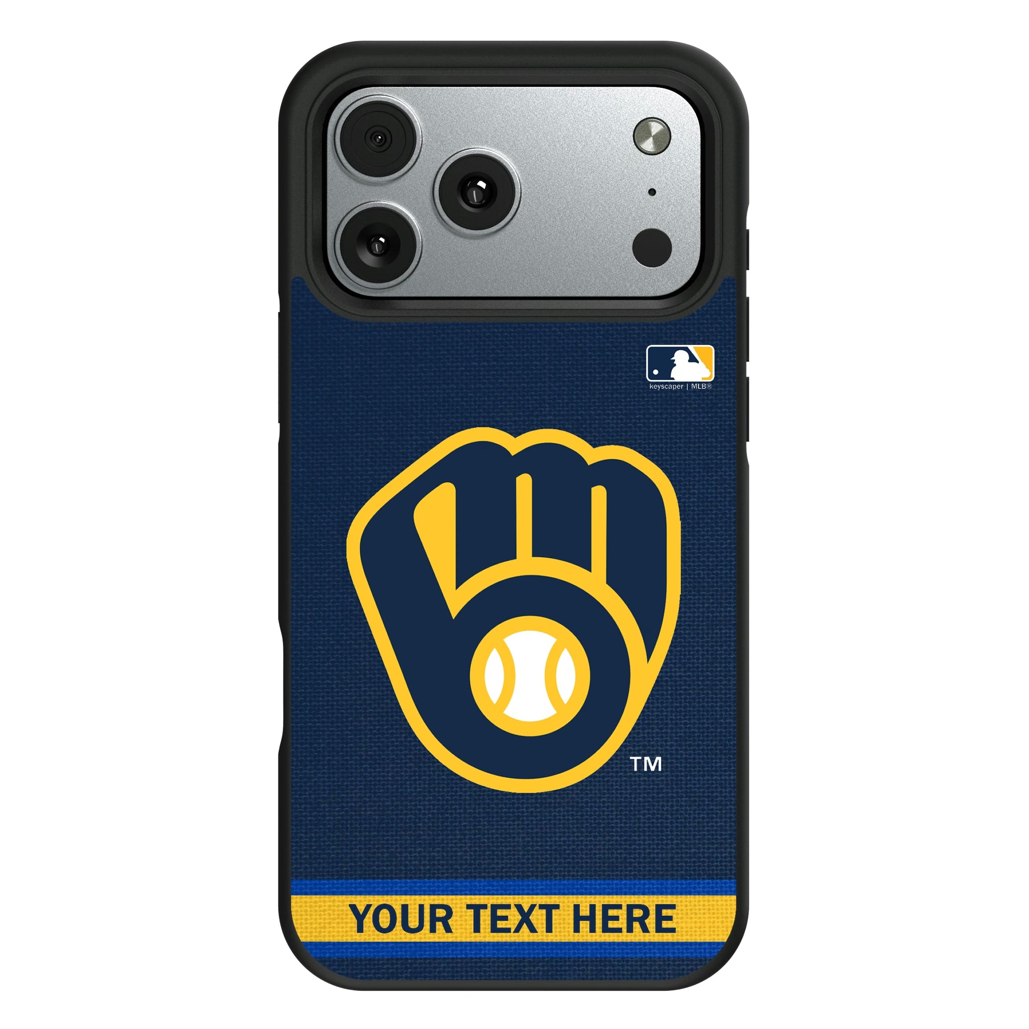 Milwaukee Brewers Personalized Stripe iPhone Bump Phone Case for Apple iPhone#Device_iPhone 17 Pro Max