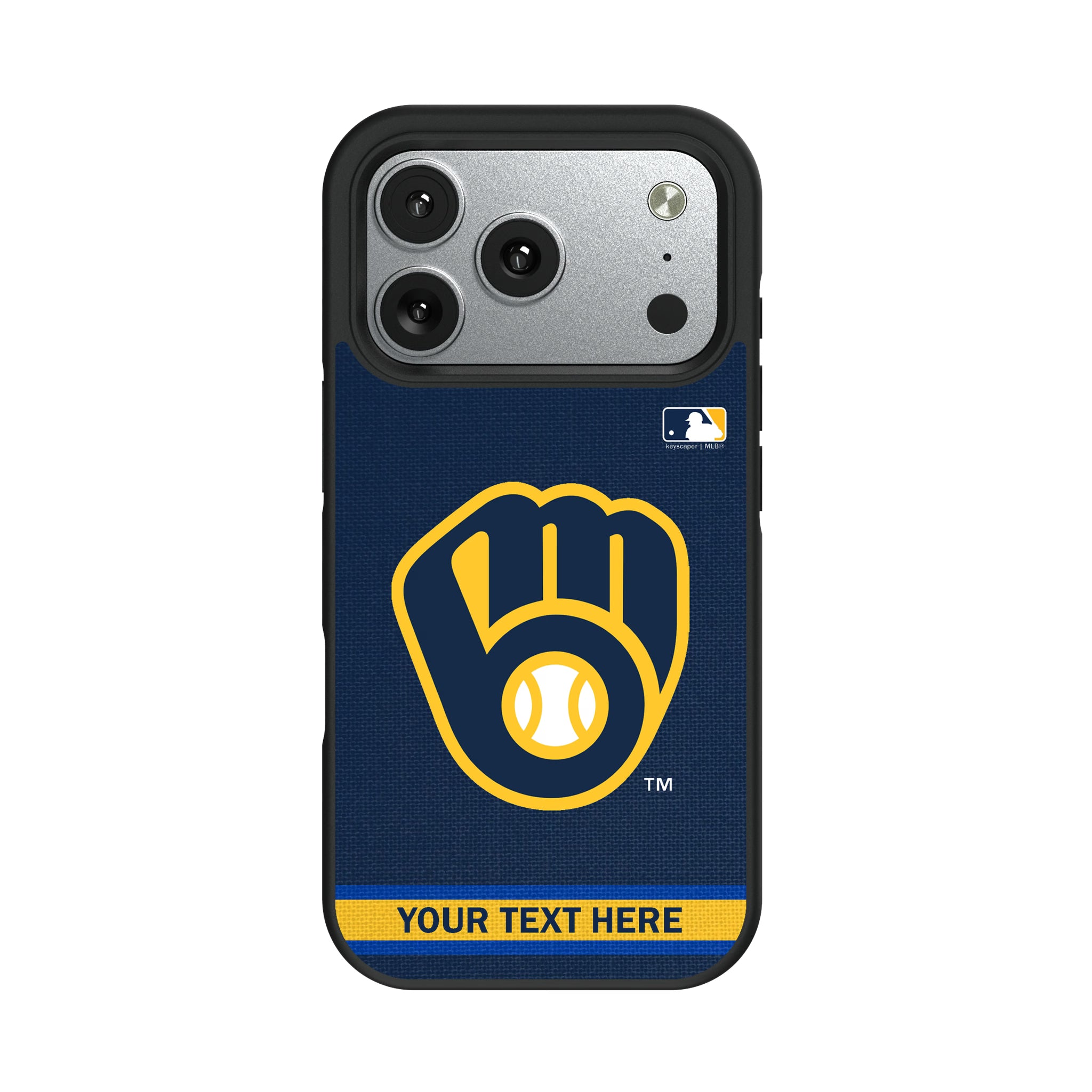 Milwaukee Brewers Personalized Stripe iPhone Bump Phone Case for Apple iPhone#Device_iPhone 17 Pro