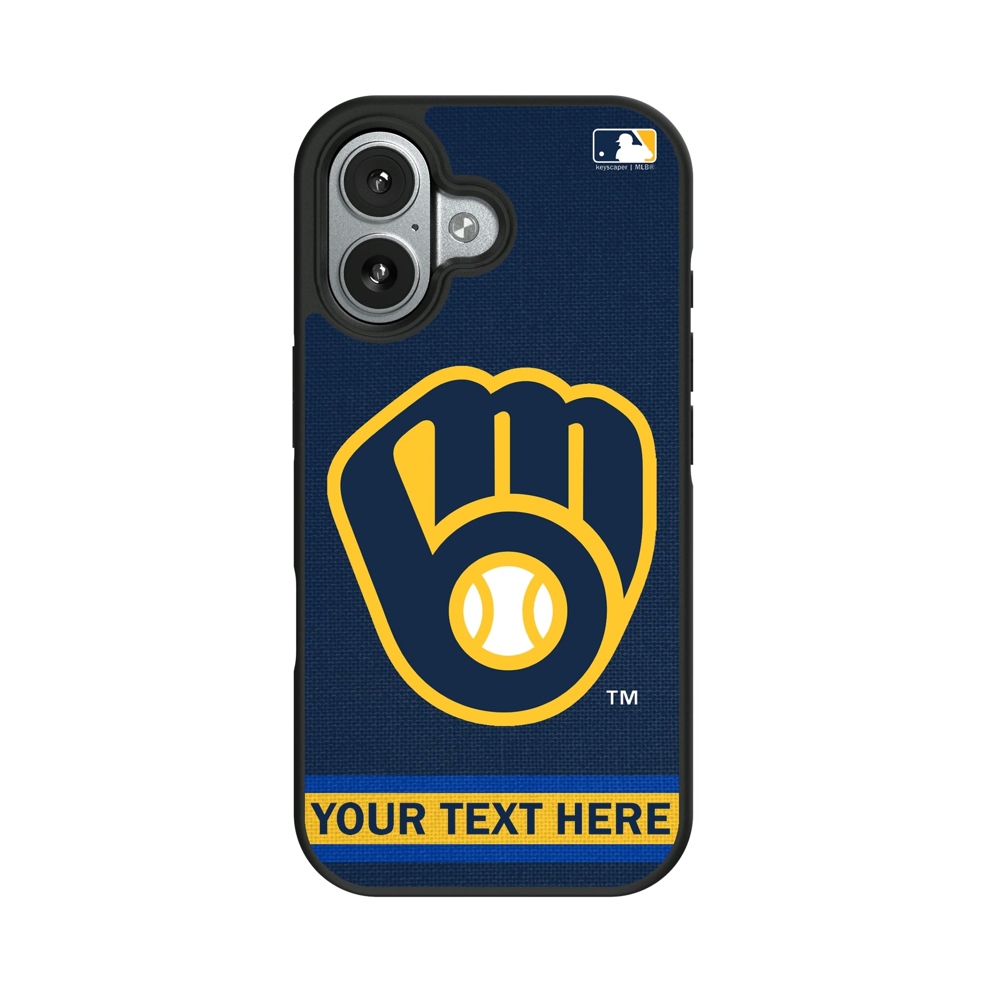 Milwaukee Brewers Personalized Stripe iPhone Bump Phone Case for Apple iPhone#Device_iPhone 17