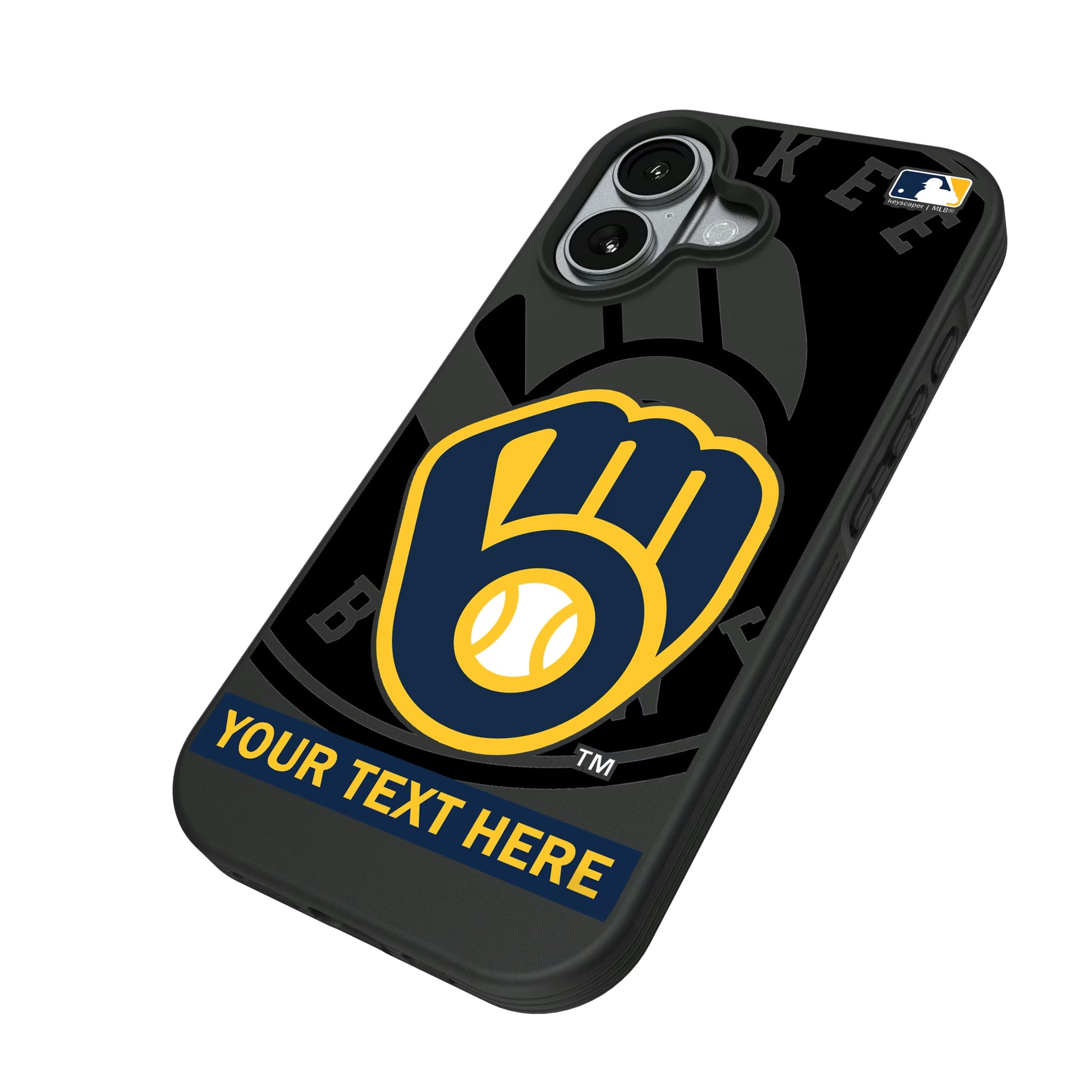 Milwaukee Brewers Personalized Tilt iPhone Bump Phone Case for Apple iPhone - Isometric View#Device_iPhone 17