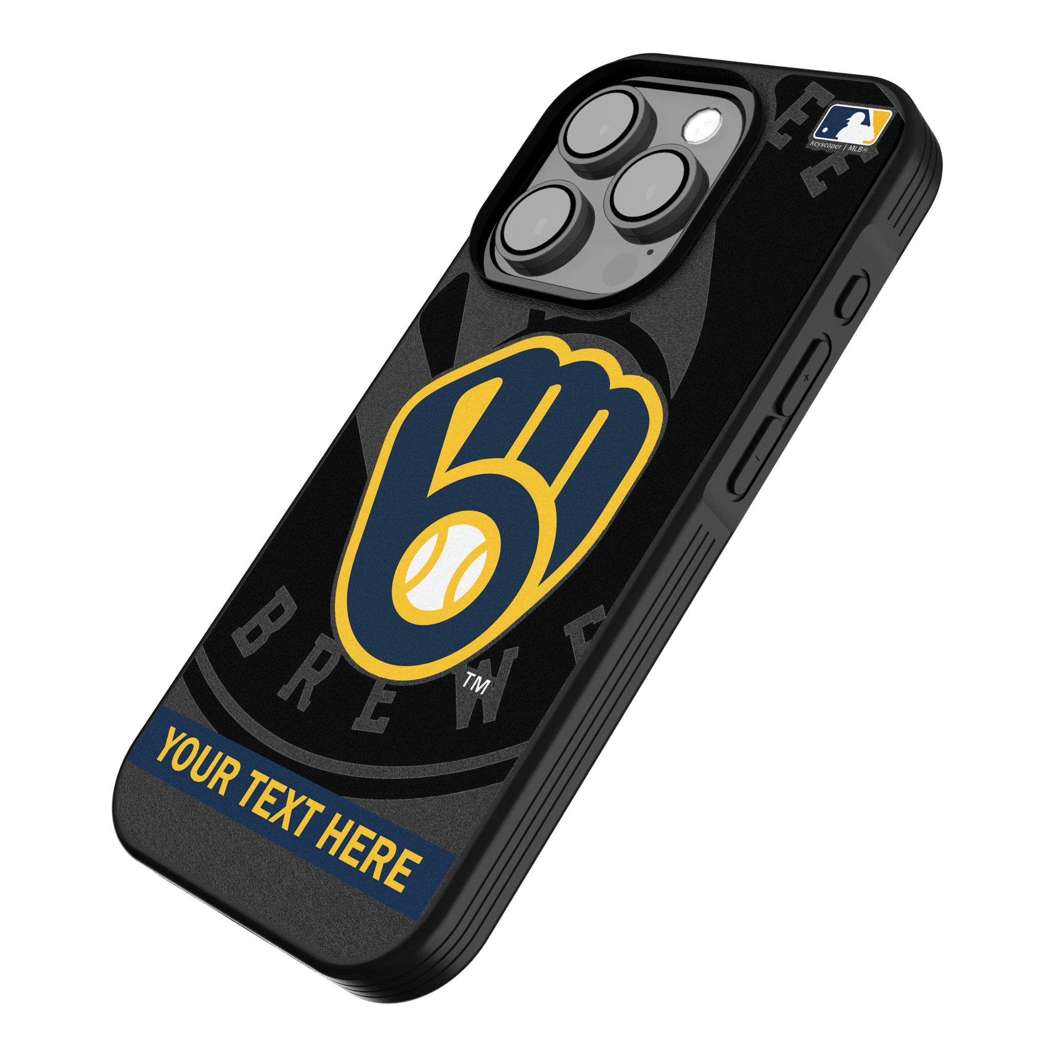 Milwaukee Brewers Personalized Tilt iPhone Bump Phone Case for Apple iPhone - Isometric View