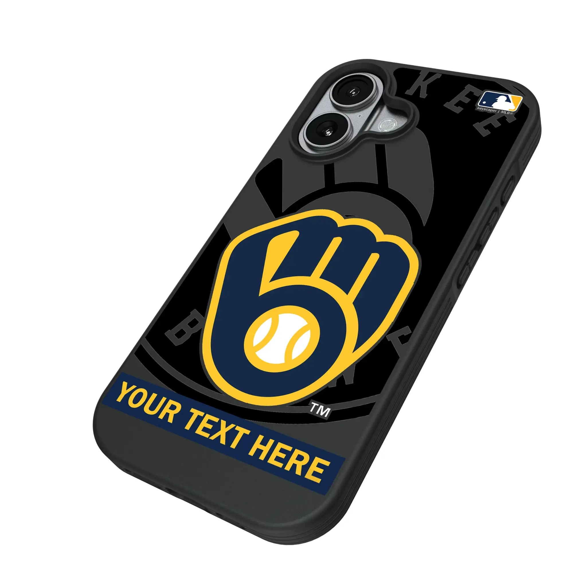 Milwaukee Brewers Personalized Tilt iPhone Bump Phone Case for Apple iPhone - Isometric View#Device_iPhone 17