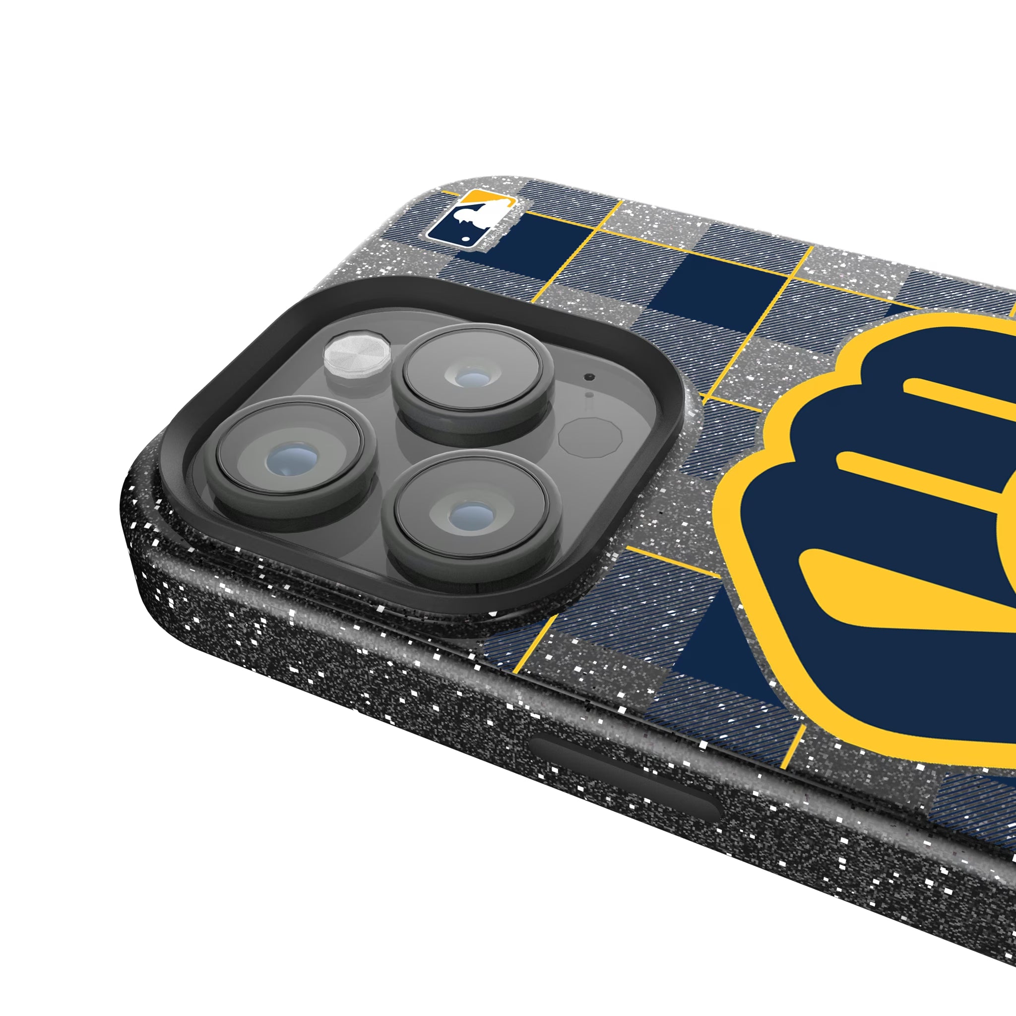 Milwaukee Brewers Plaid iPhone Bling Phone Case for Apple iPhone - Detail
