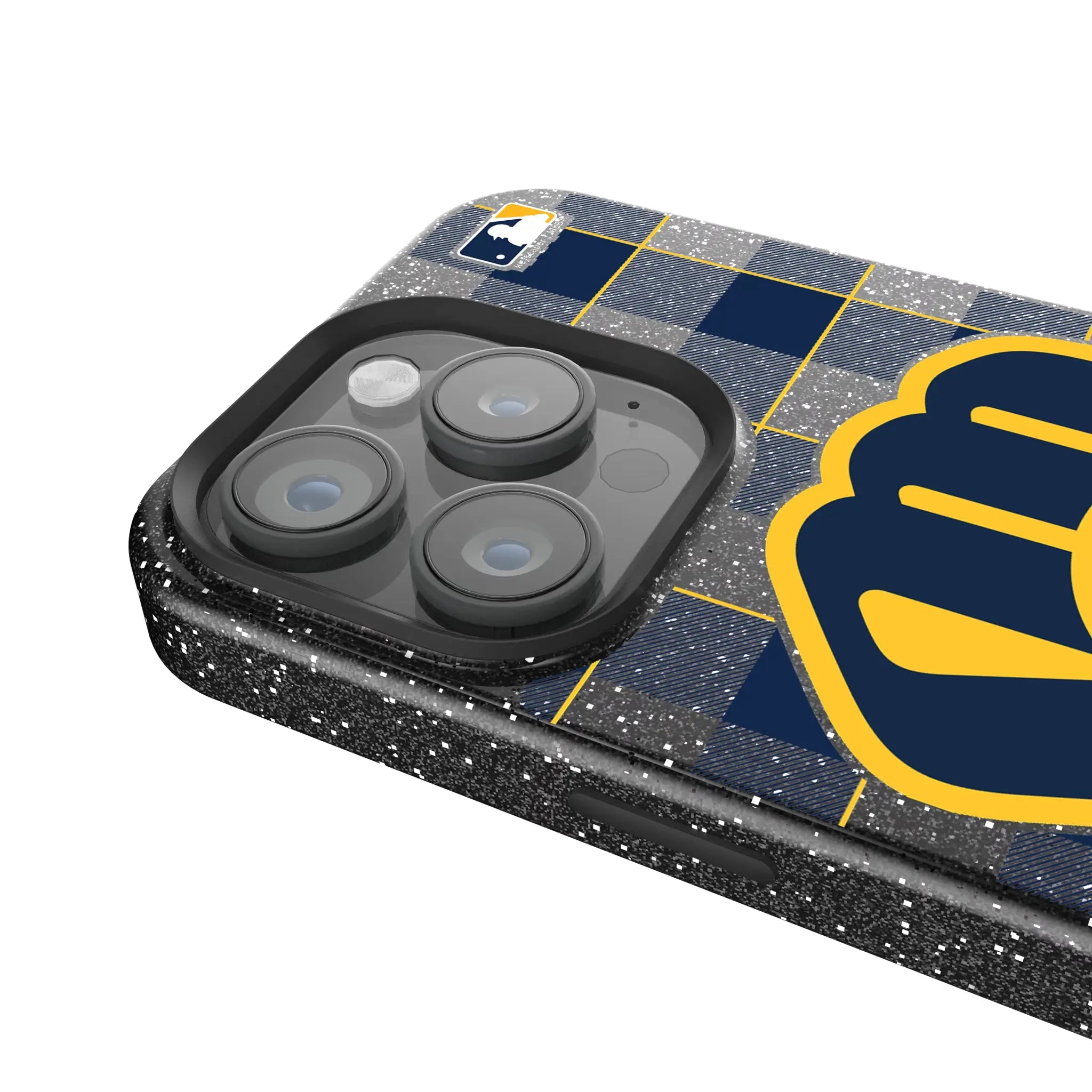 Milwaukee Brewers Plaid iPhone Bling Phone Case for Apple iPhone - Detail