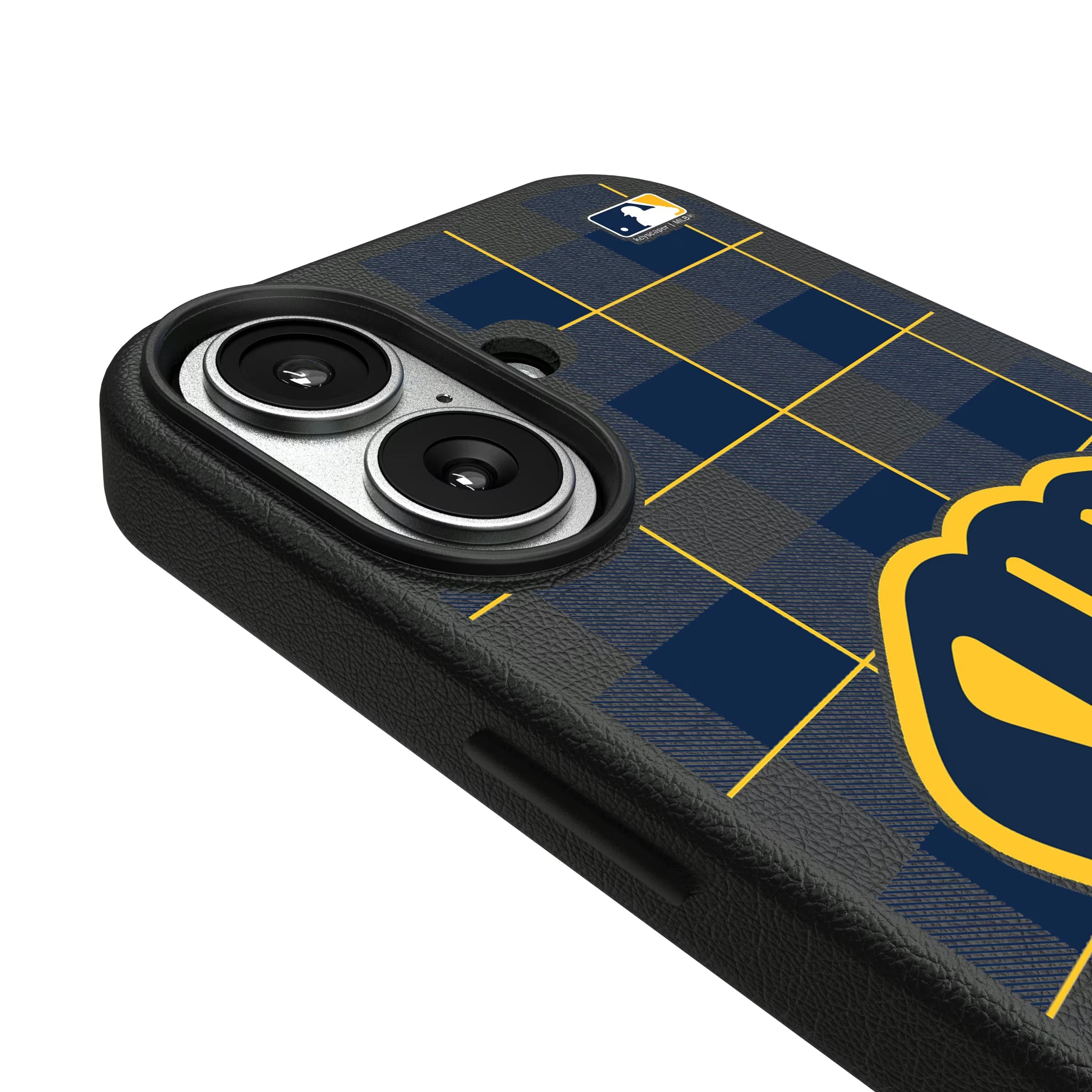 Milwaukee Brewers Plaid iPhone MagSafe Compatible Phone Case for Apple iPhone - Detail#Device_iPhone 17