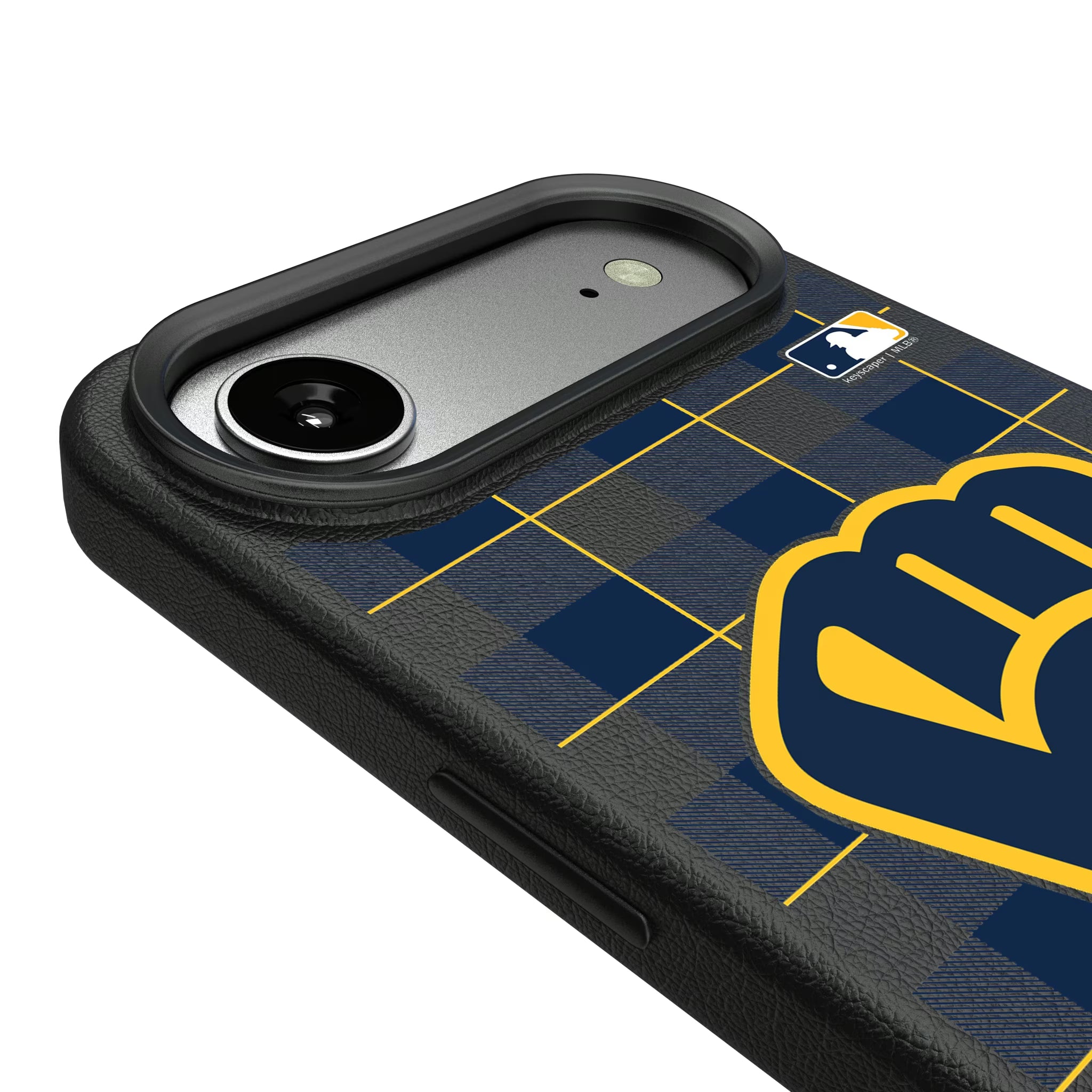 Milwaukee Brewers Plaid iPhone MagSafe Compatible Phone Case for Apple iPhone - Detail#Device_iPhone Air