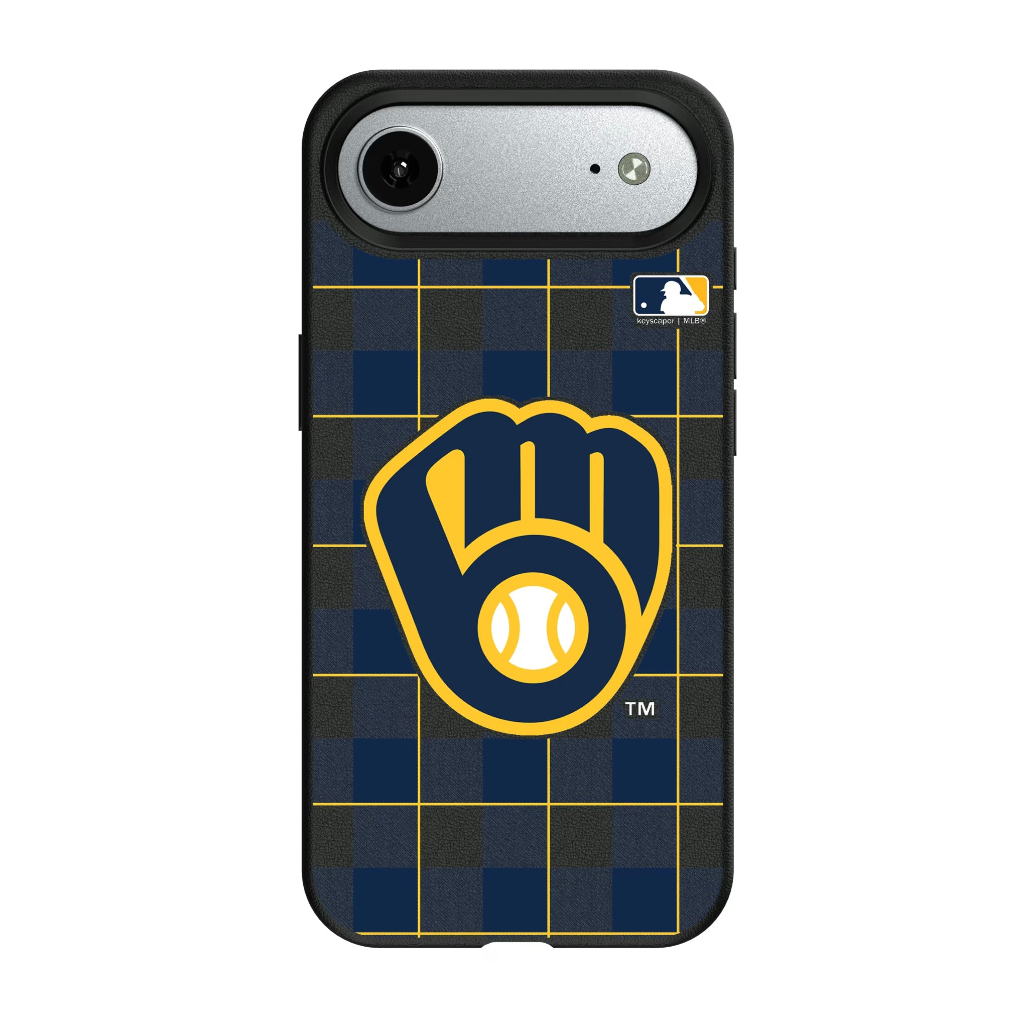 Milwaukee Brewers Plaid iPhone MagSafe Compatible Phone Case for Apple iPhone#Device_iPhone Air