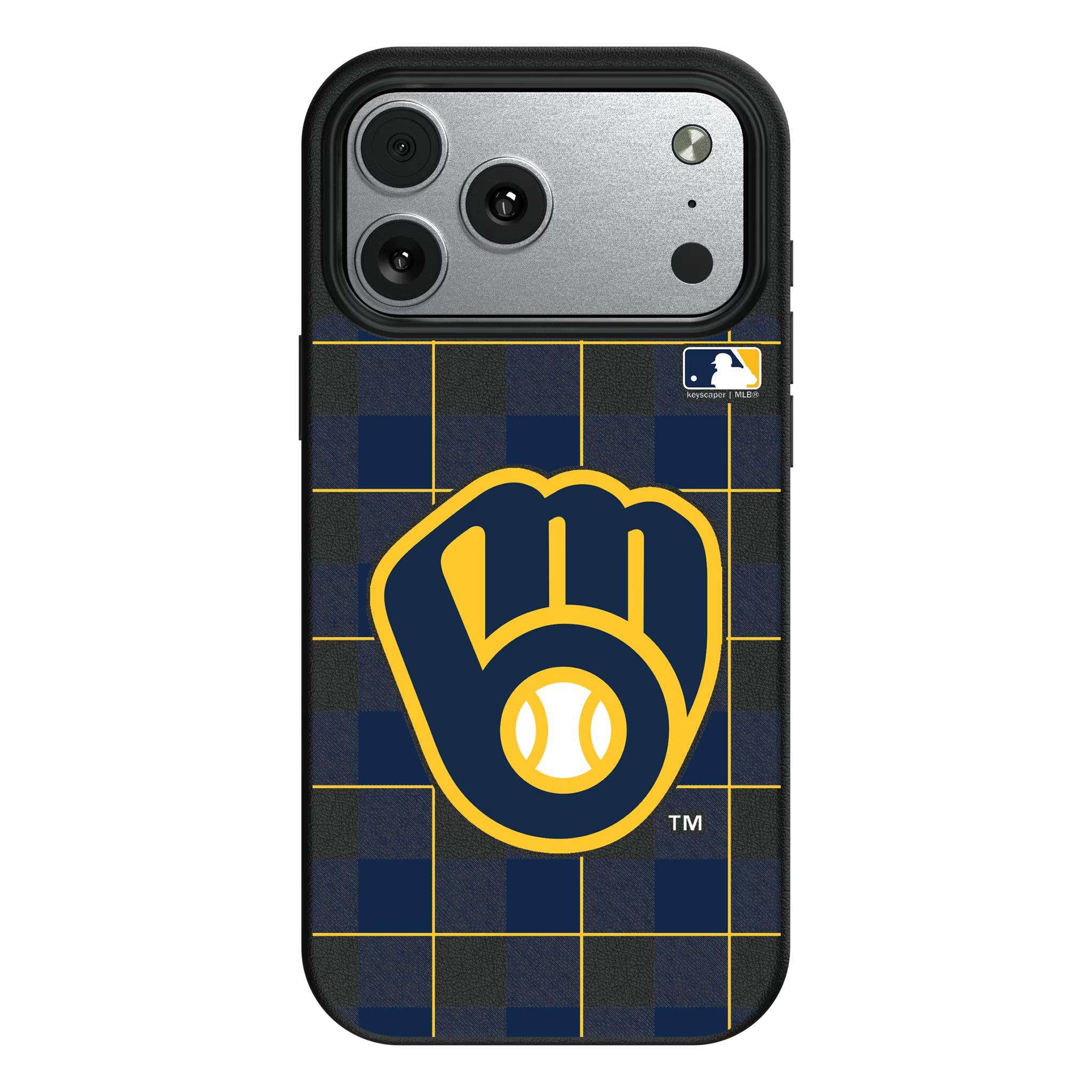 Milwaukee Brewers Plaid iPhone MagSafe Compatible Phone Case for Apple iPhone#Device_iPhone 17 Pro Max