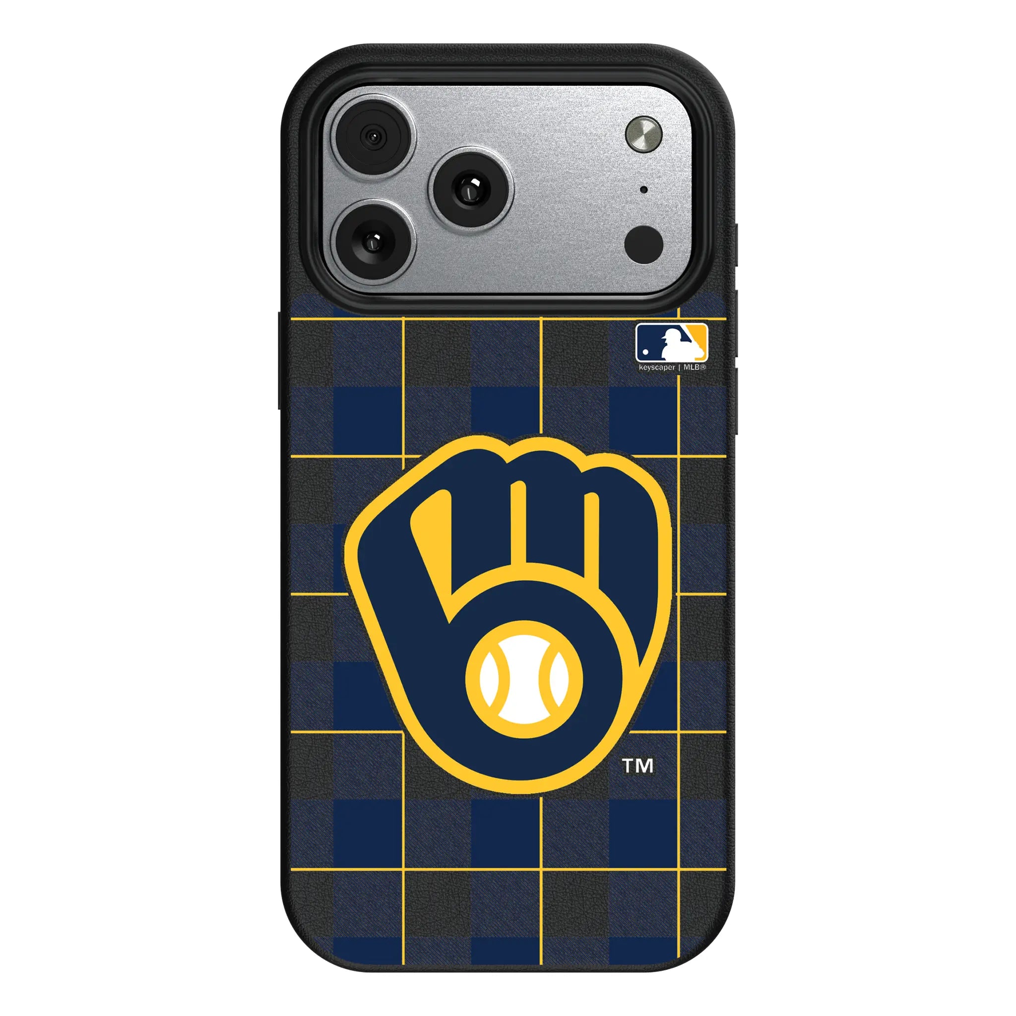 Milwaukee Brewers Plaid iPhone MagSafe Compatible Phone Case for Apple iPhone#Device_iPhone 17 Pro Max