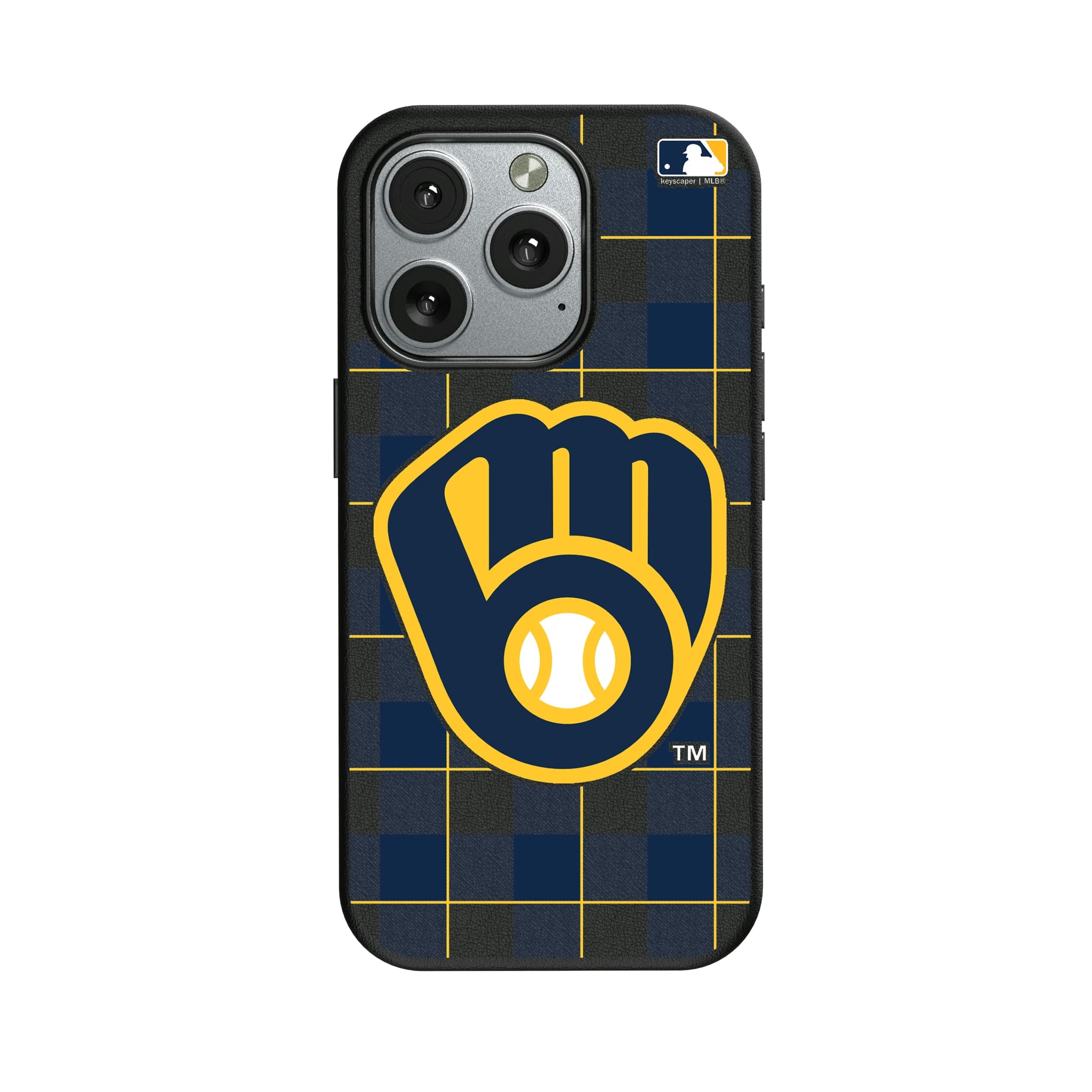 Milwaukee Brewers Plaid iPhone MagSafe Compatible Phone Case for Apple iPhone