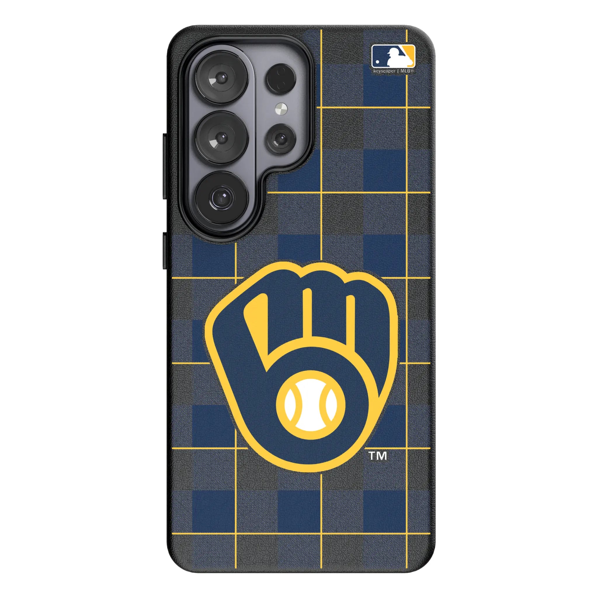 Milwaukee Brewers Plaid Galaxy MagSafe Compatible Phone Case for Samsung Galaxy#Device_Galaxy S26 Ultra