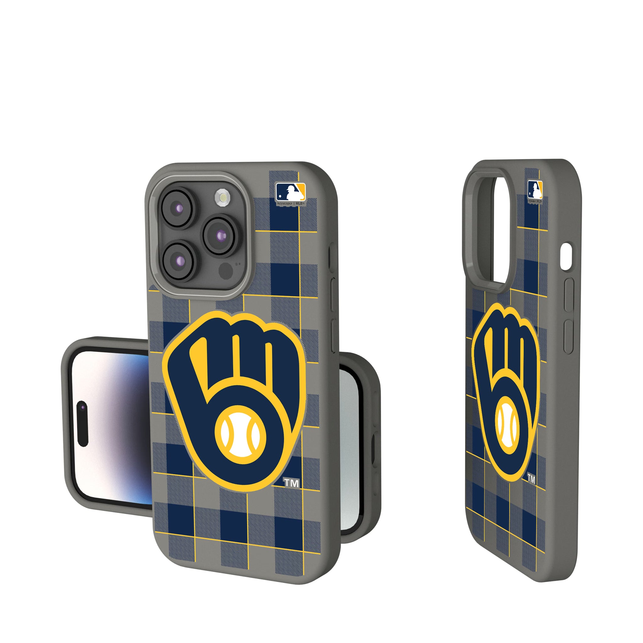 Milwaukee Brewers Plaid iPhone Soft Touch Phone Case for Apple iPhone