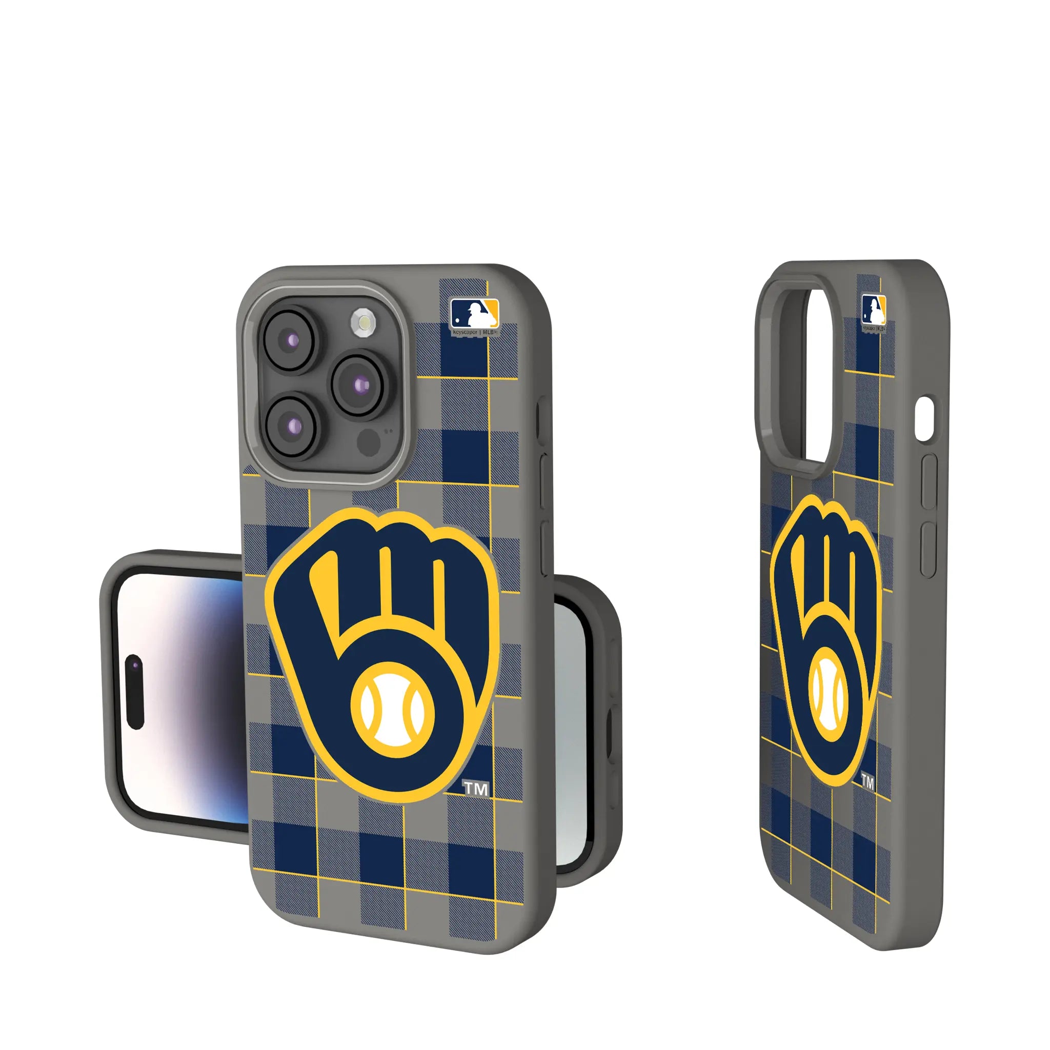 Milwaukee Brewers Plaid iPhone Soft Touch Phone Case for Apple iPhone