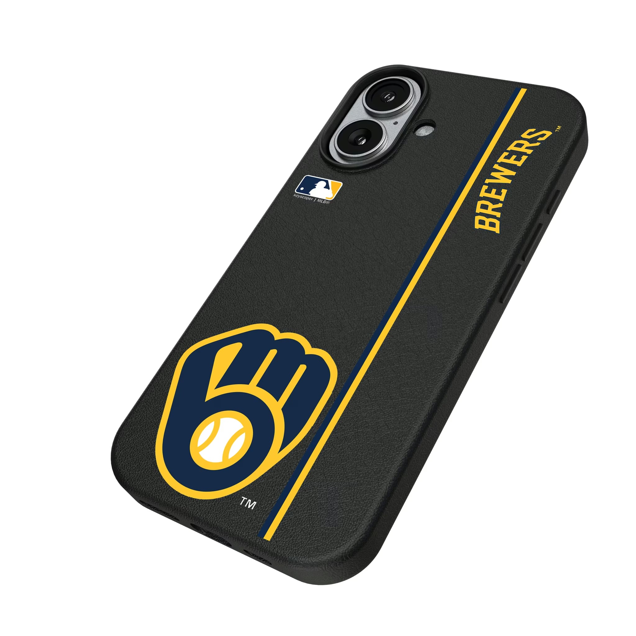 Milwaukee Brewers Sidebar iPhone MagSafe Compatible Phone Case for Apple iPhone - Isometric View#Device_iPhone 17