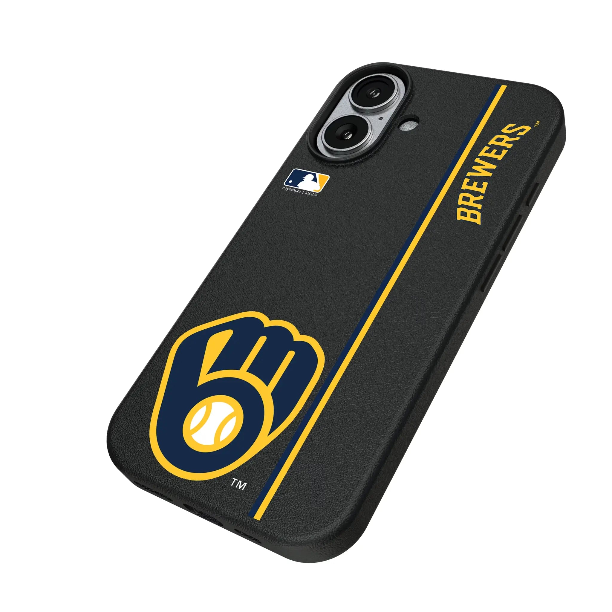 Milwaukee Brewers Sidebar iPhone MagSafe Compatible Phone Case for Apple iPhone - Isometric View#Device_iPhone 17